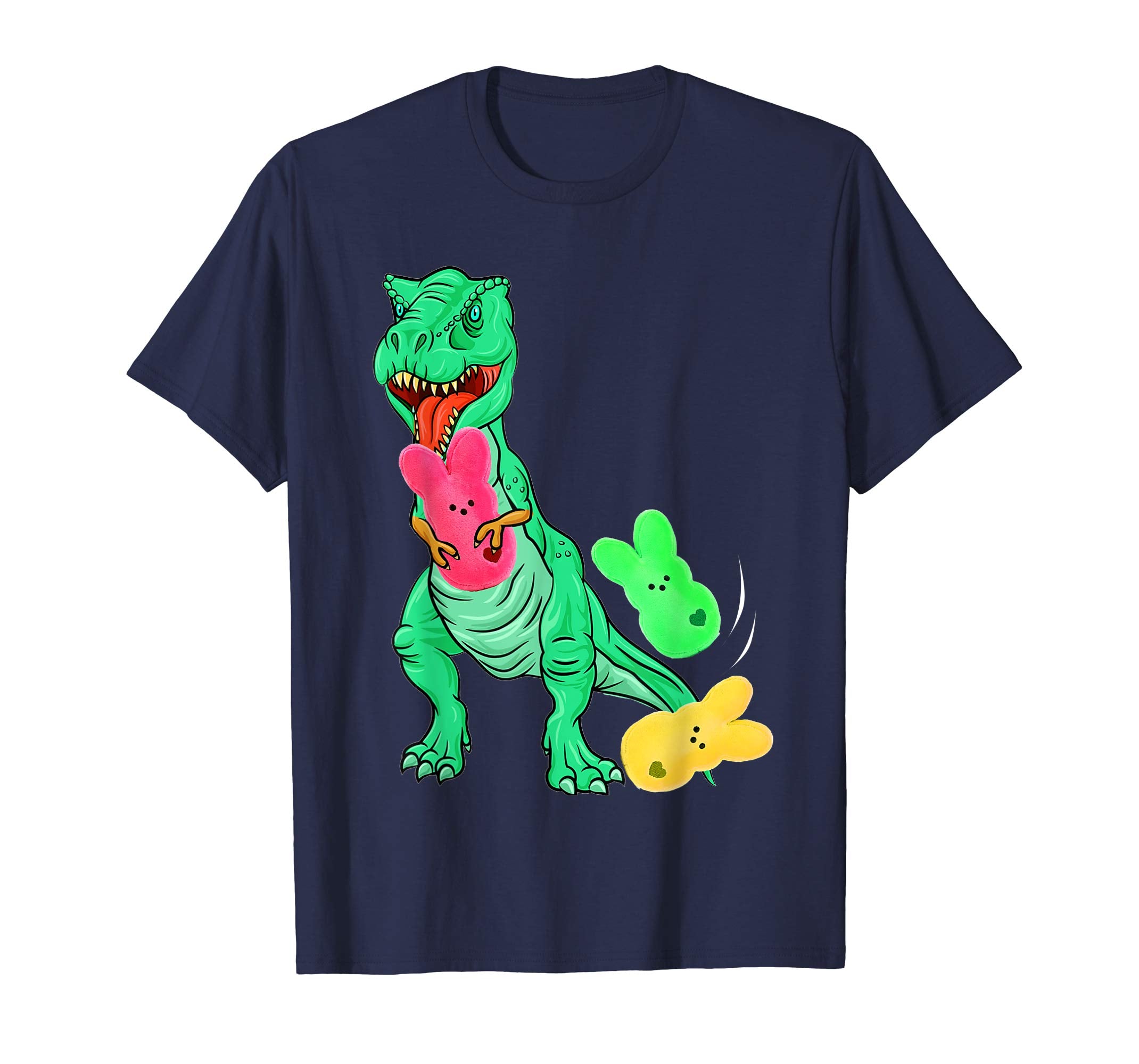Dinosaur T-rex Eat Bunny Peeps-Happy Easter Day Shirt