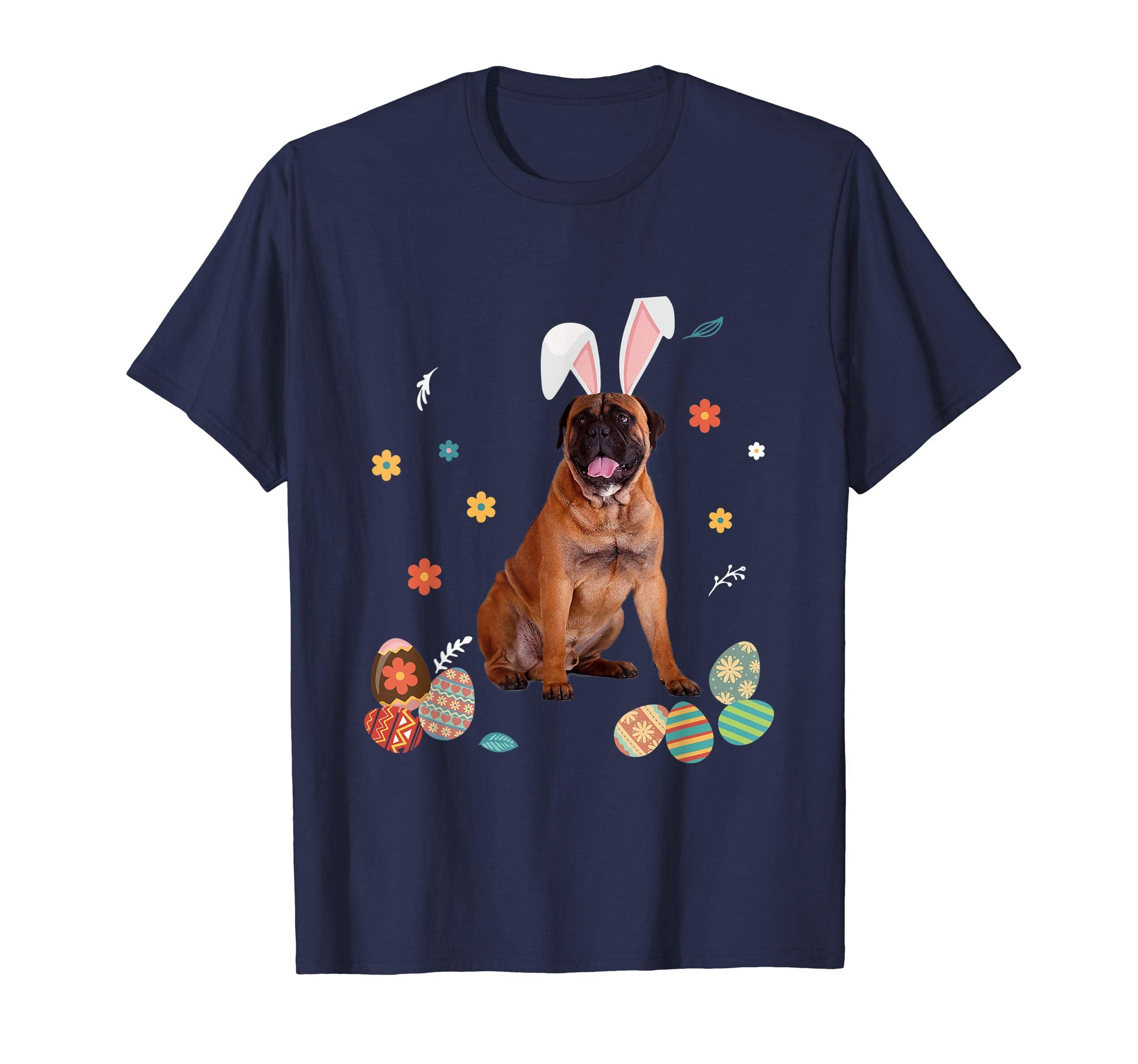 Bullmastiff Bunny Rabbit Happy Easter Day T-Shirt