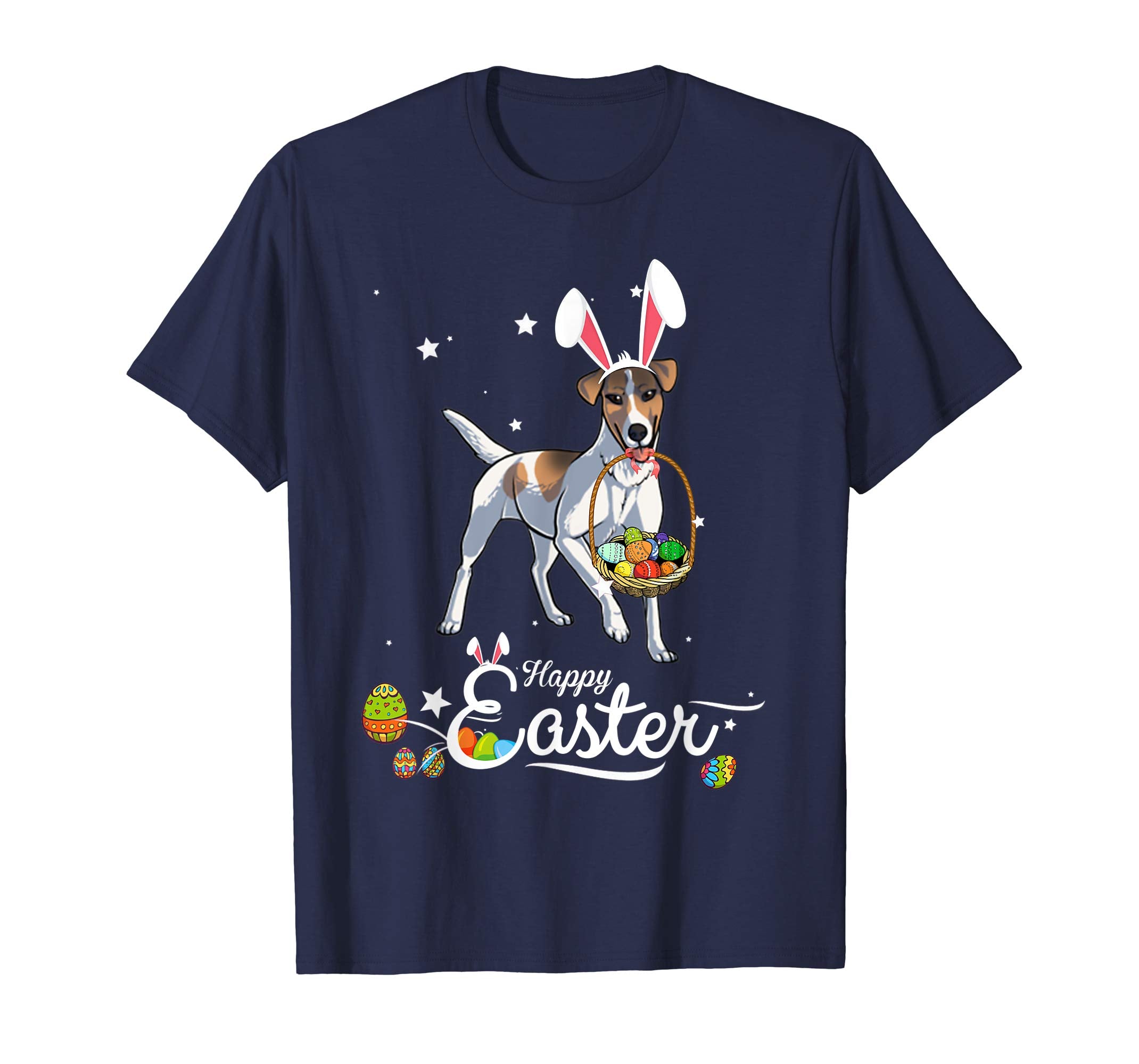 Smooth Fox Terrier Dog With Bunny Hat Easter Costume T Shirt