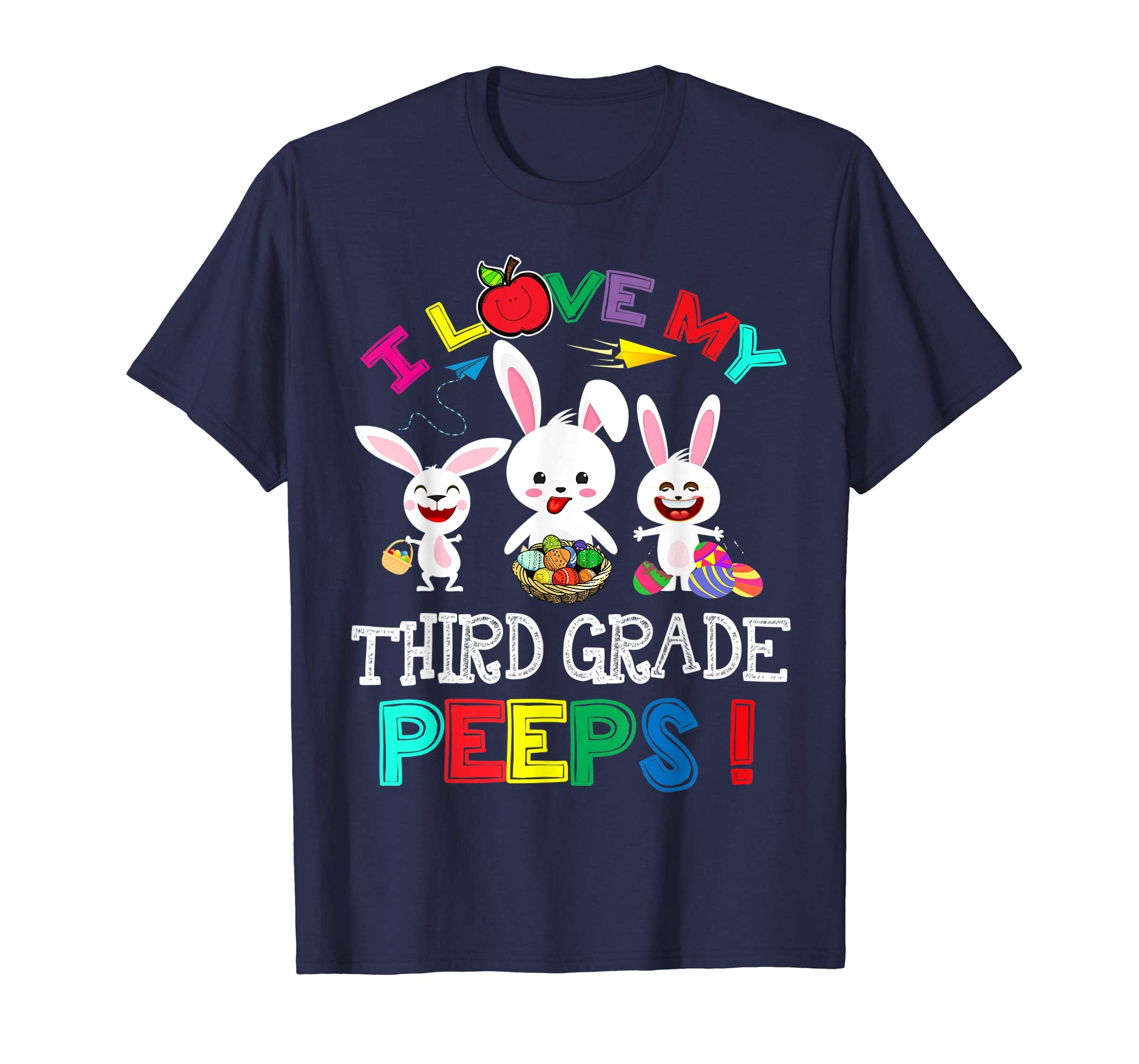 I Love My Third Grade Peeps Bunnies Easter Teacher T Shirt