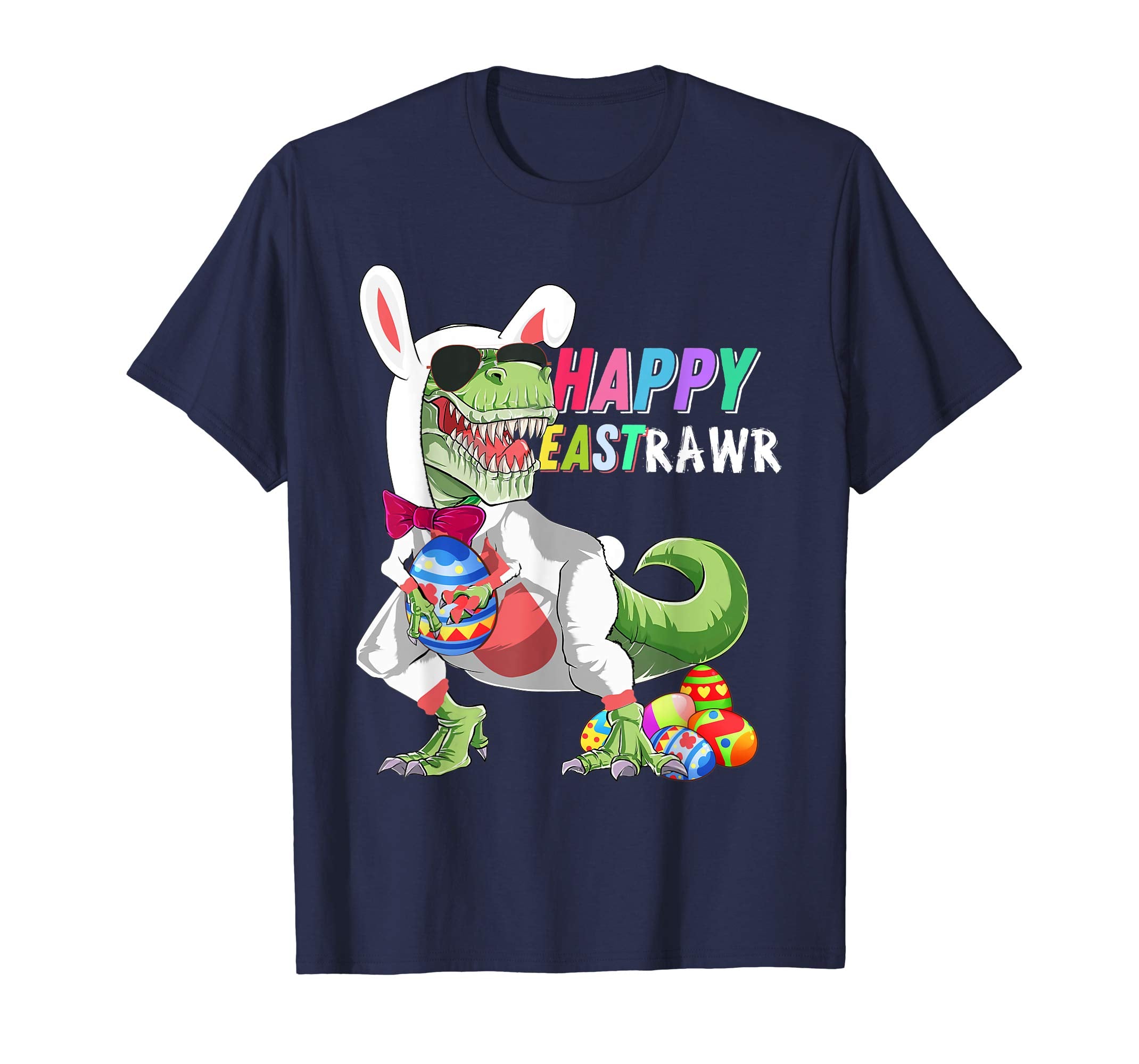 Happy Eastrawr T Rex Dinosaur Easter Bunny Egg Shirt Kids