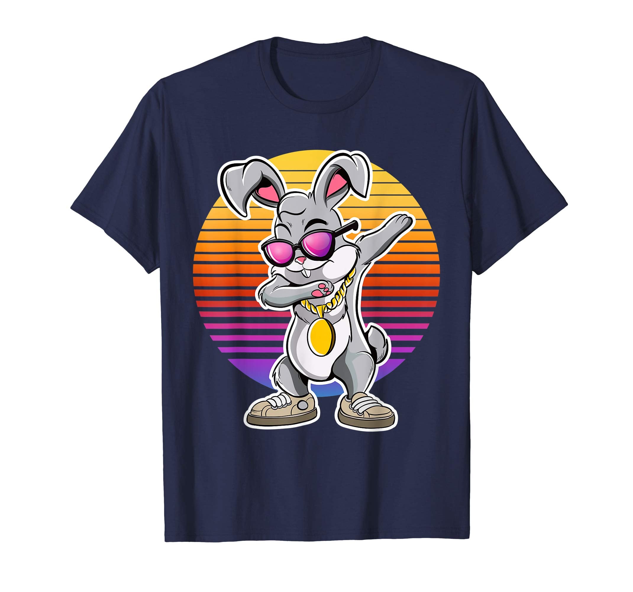 Dabbing Hip Hop Bunny Easter Drawing Vintage T Shirt