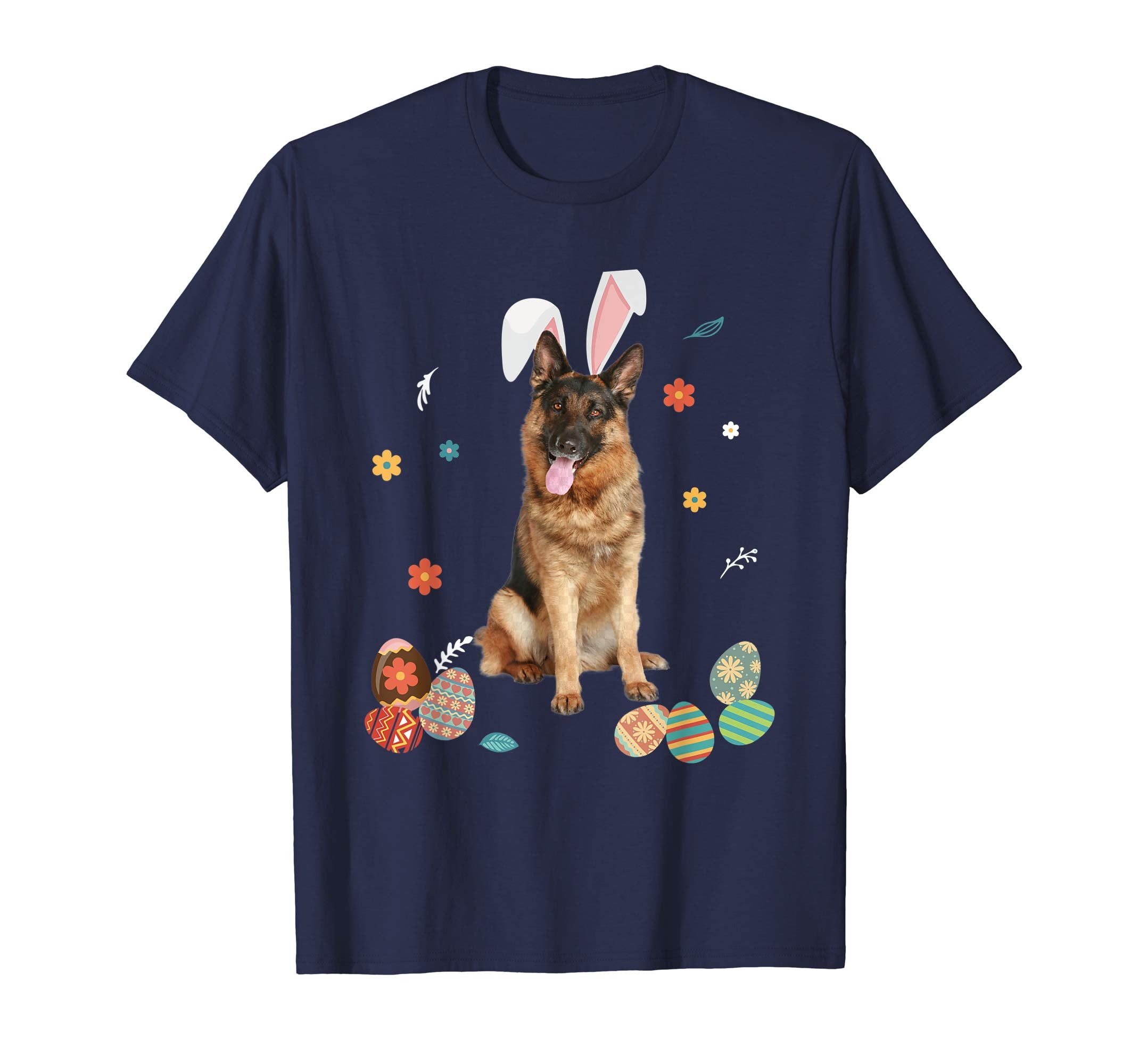 German Shepherd Bunny Rabbit Happy Easter Day T-Shirt