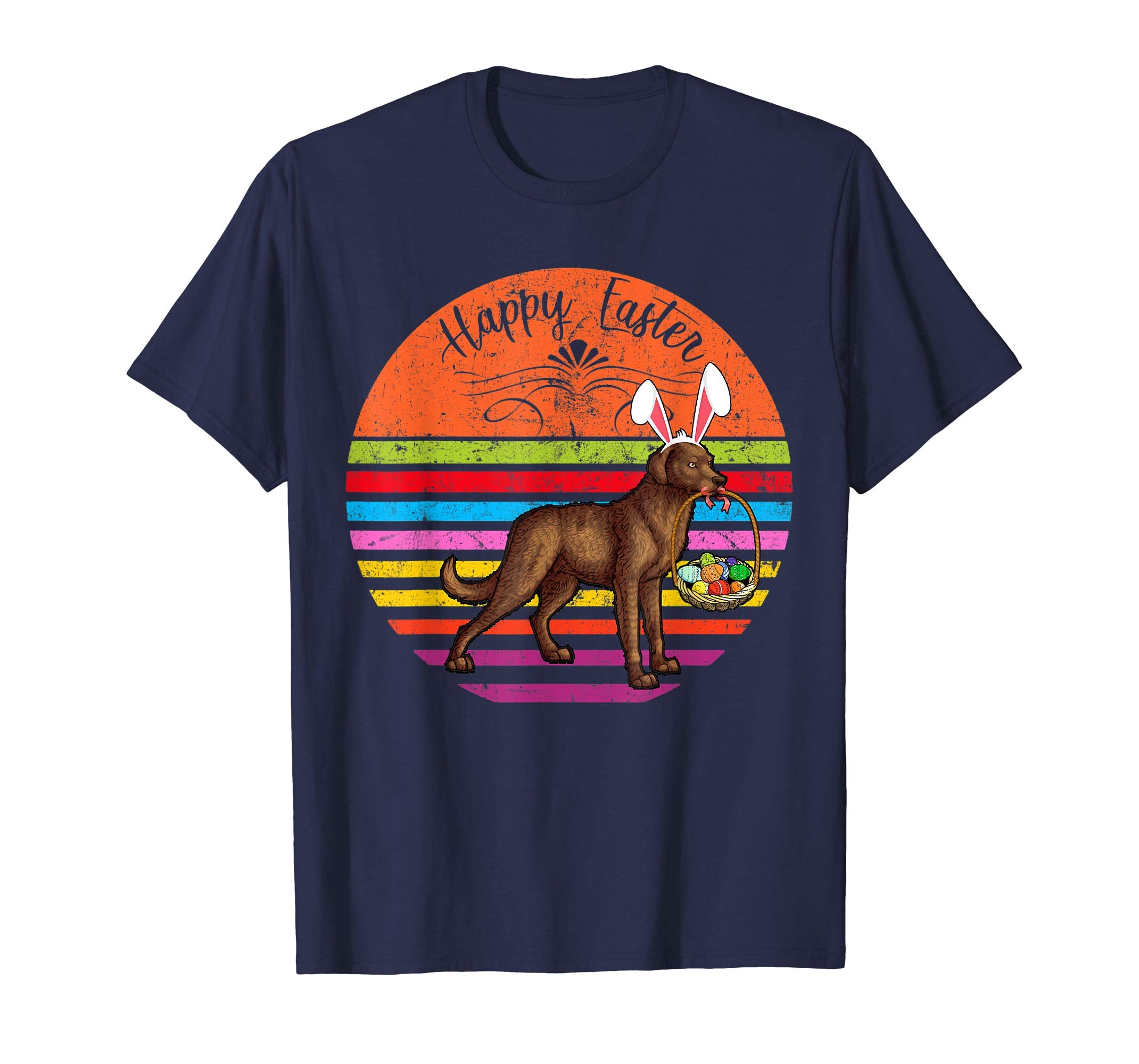 Vintage Chesapeake Bay Retriever Dog Easter Eggs T Shirt