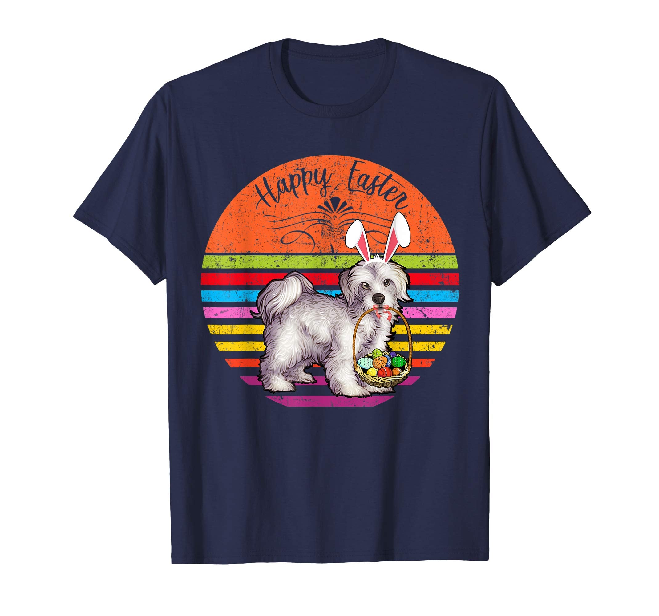 Vintage Maltese Dog Easter Eggs Basket T Shirt