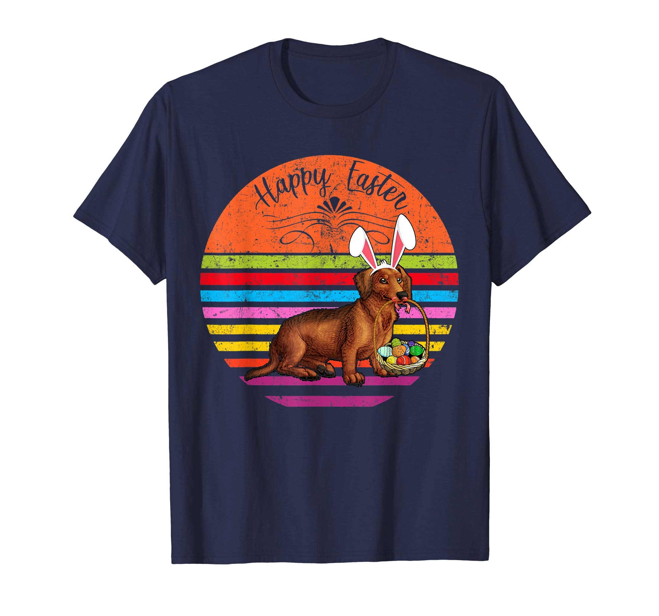 Vintage Dachshund Dog Easter Eggs Basket T Shirt