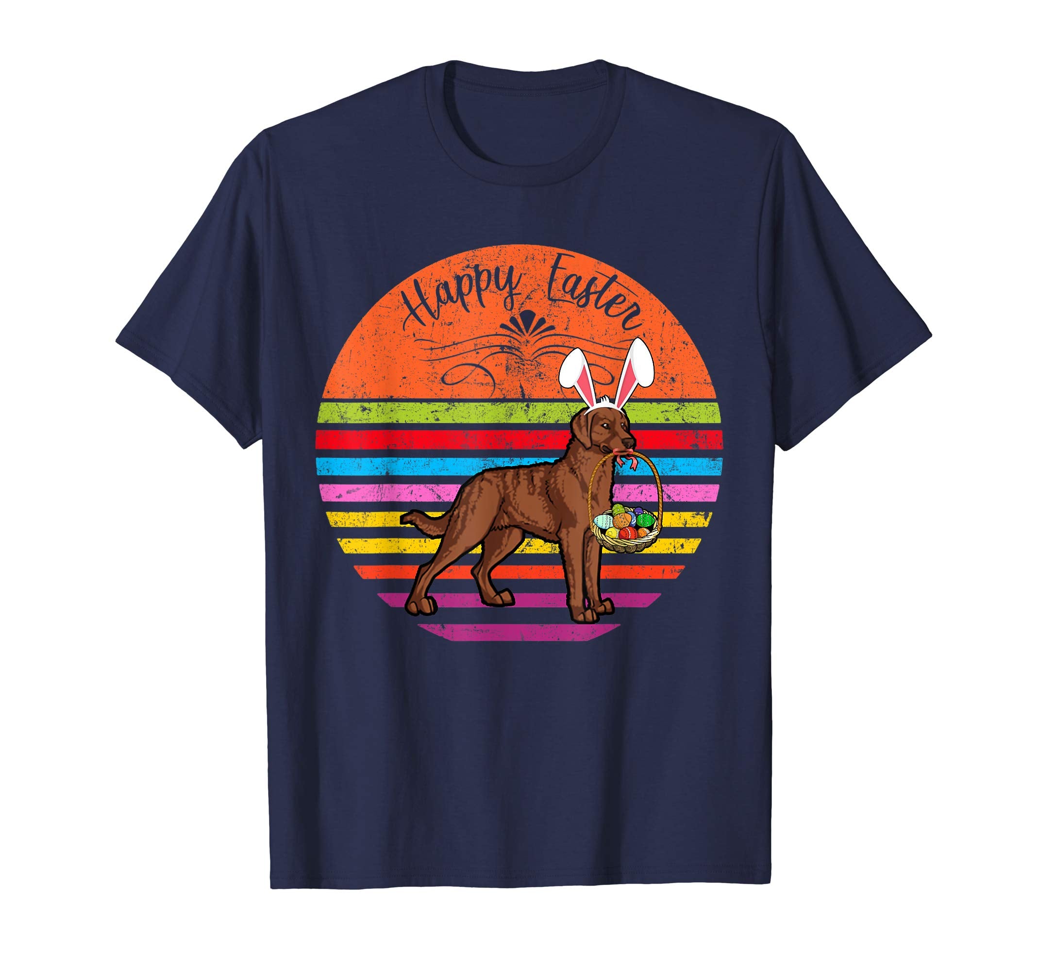 Cute Chesapeake Bay Dog With Bunny Hat Easter Eggs T Shirt