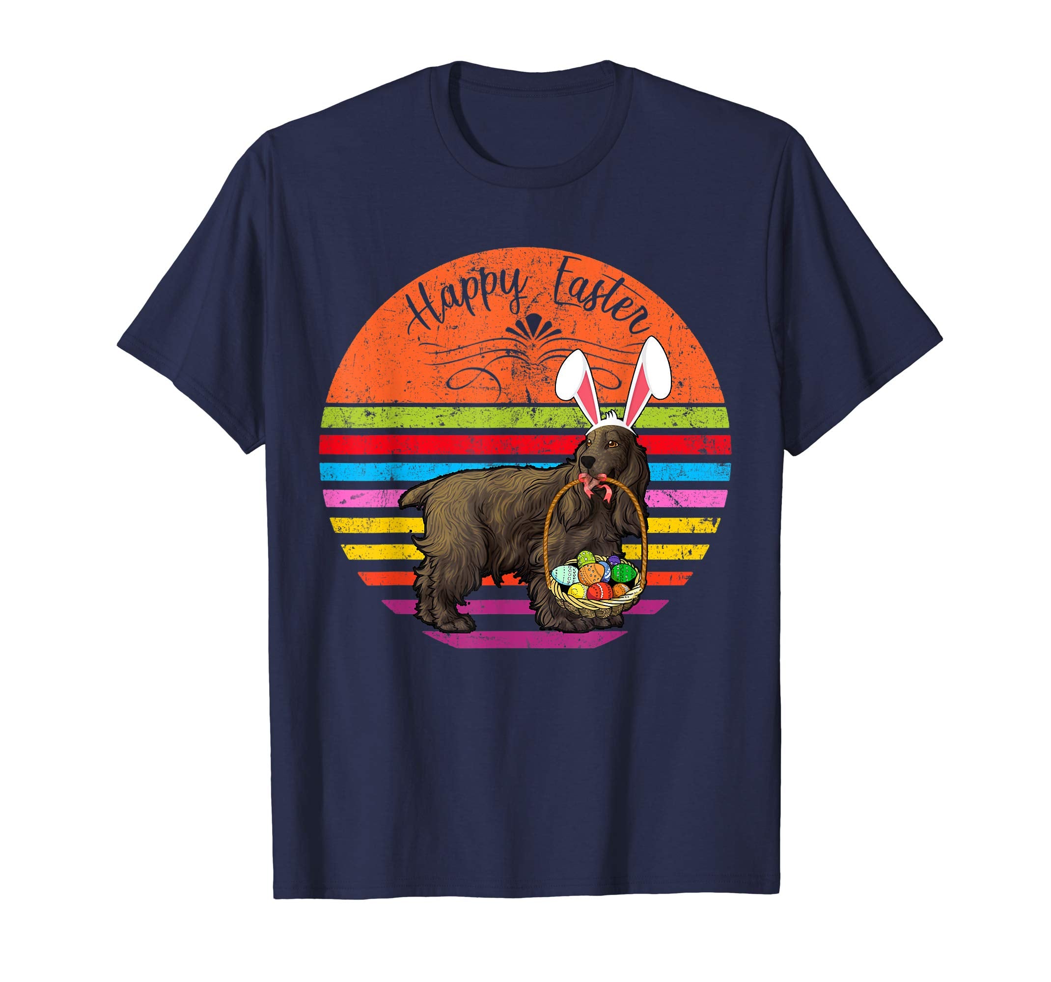 Vintage English Cocker Spaniel Dog Easter Eggs Basket Shirt