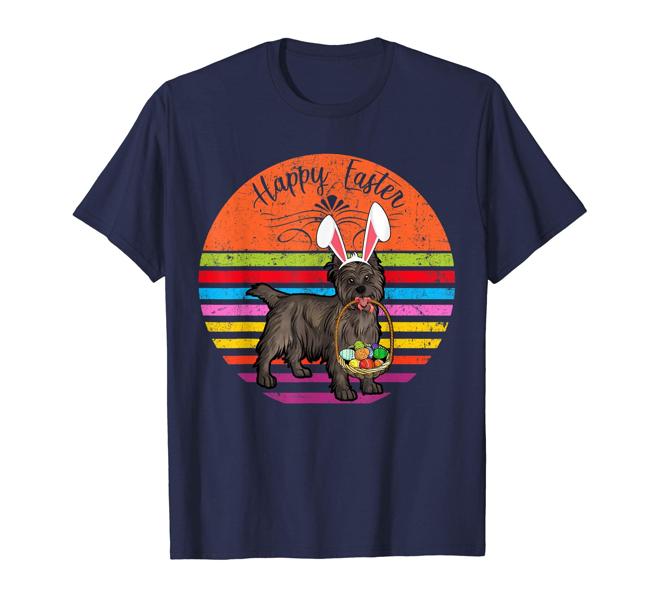 Cute Cairn Terrier Dog With Bunny Hat Easter Eggs T Shirt