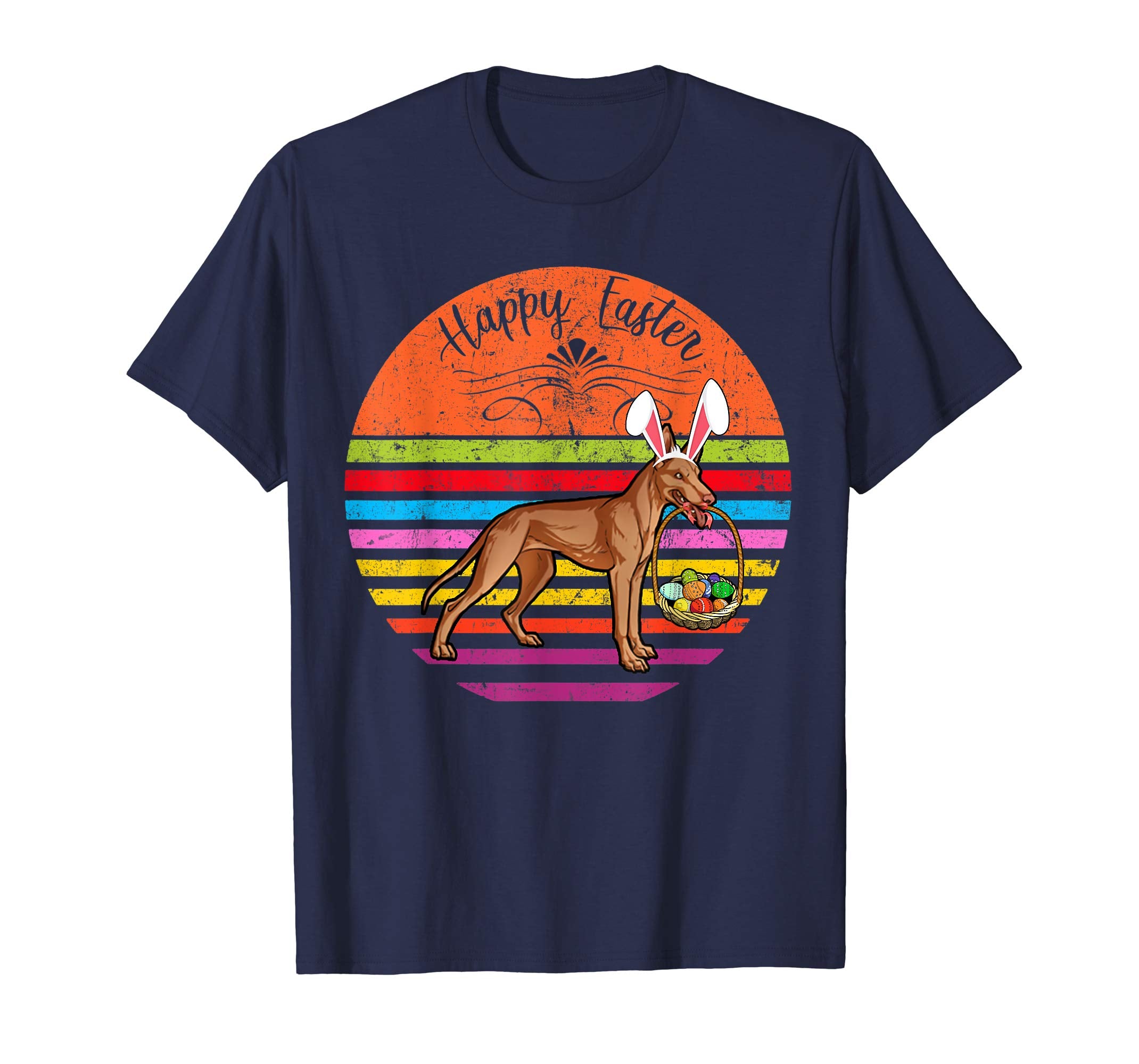 Cute Pharaoh Hound Dog With Bunny Hat Easter Eggs T Shirt