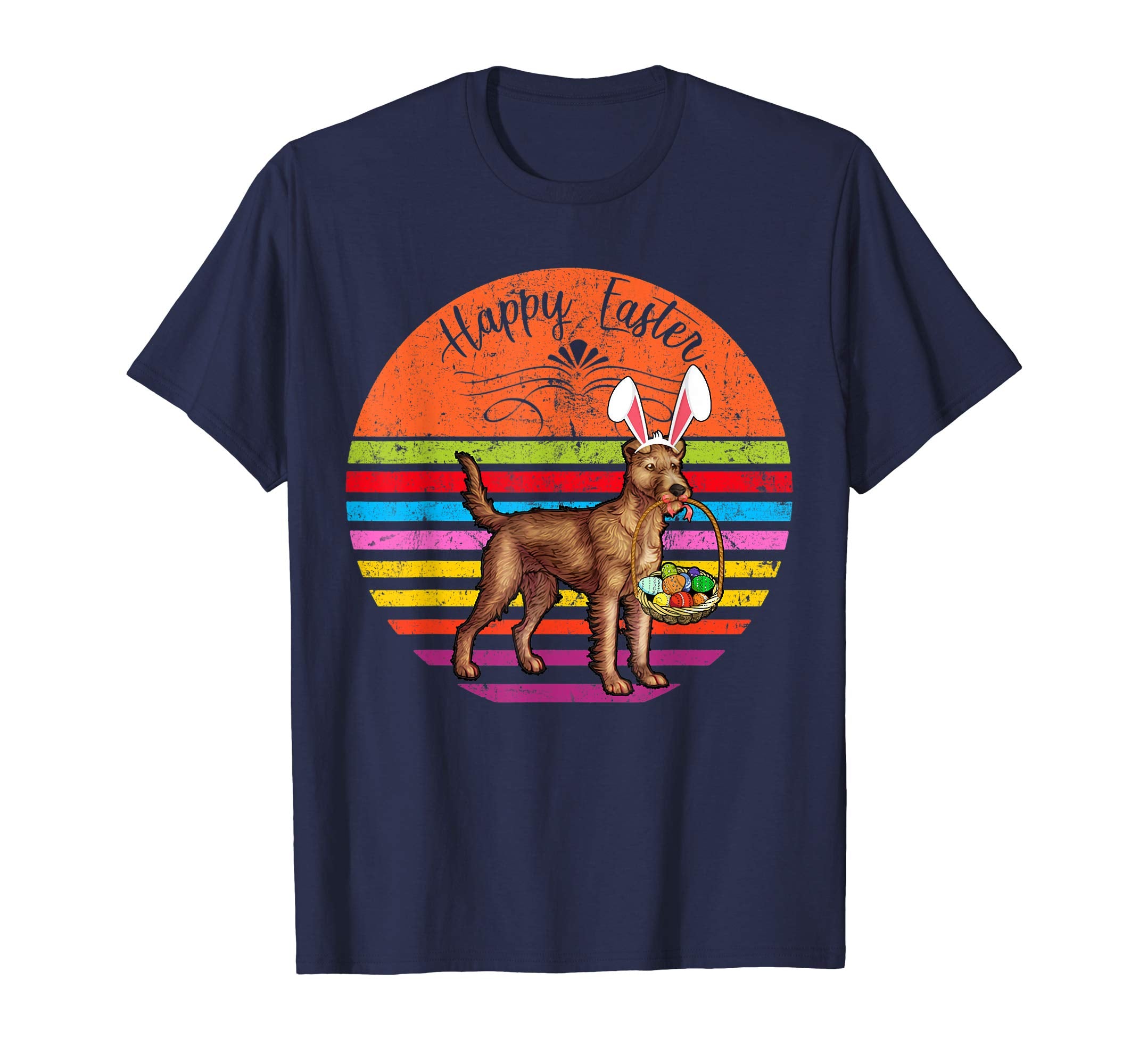 Vintage Irish Terrier Dog Easter Eggs Basket T Shirt