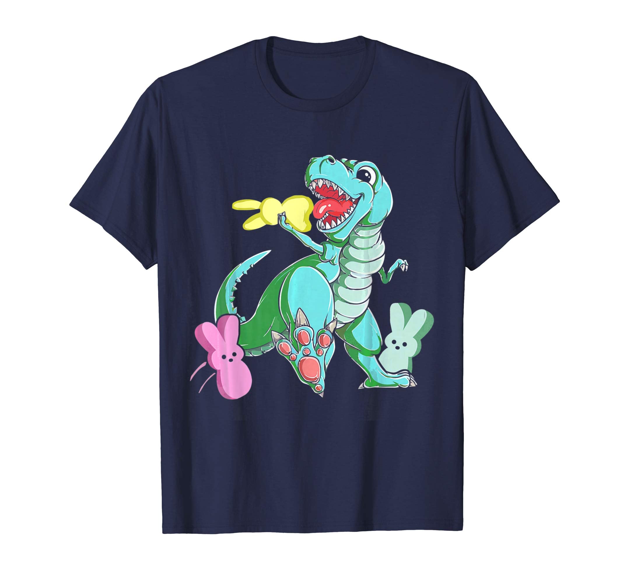Dinosaur T-rex Eat Bunny Peeps-Happy Easter Day Shirt
