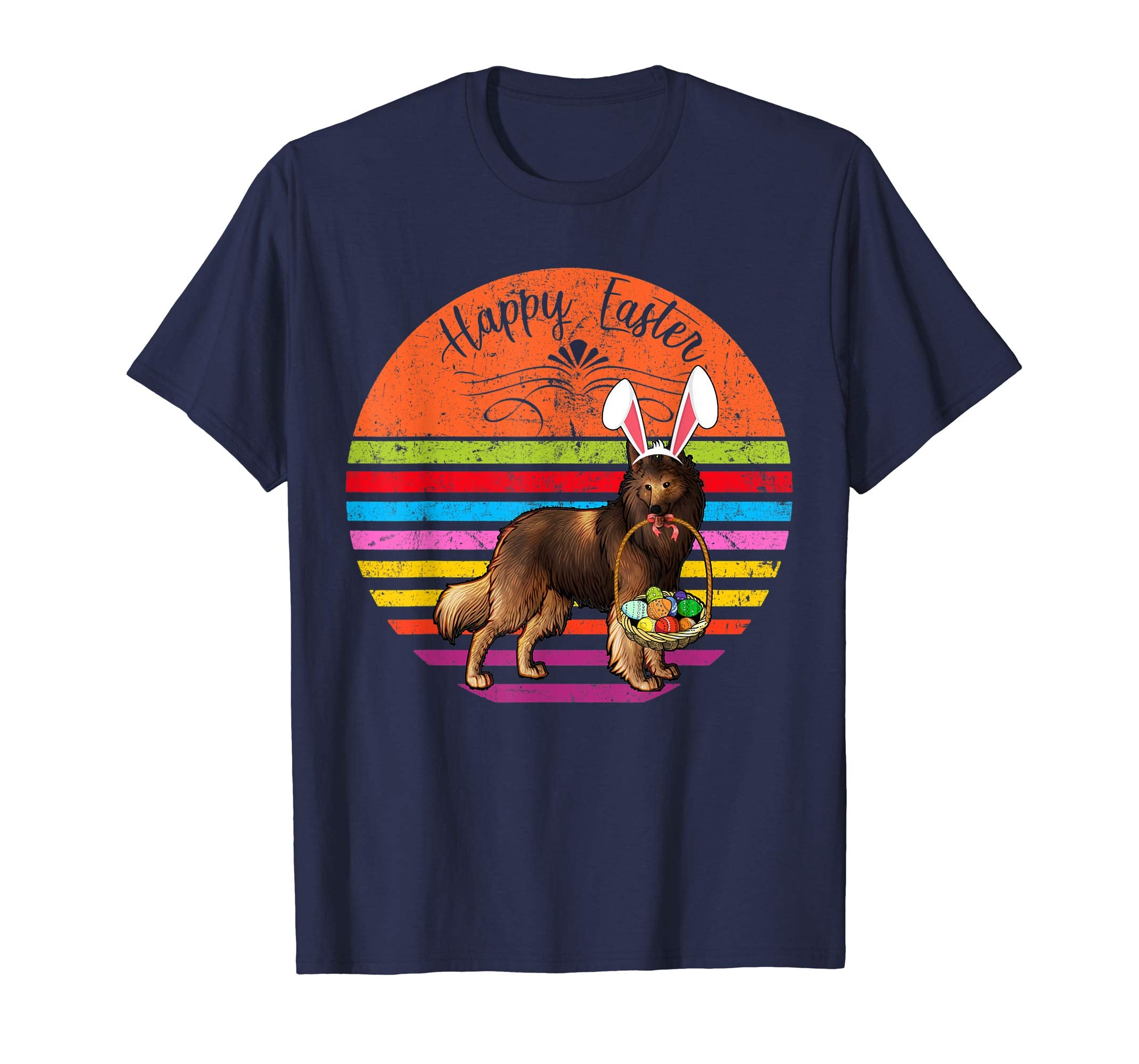 Vintage Belgian Tervuren Dog Easter Eggs Basket T Shirt