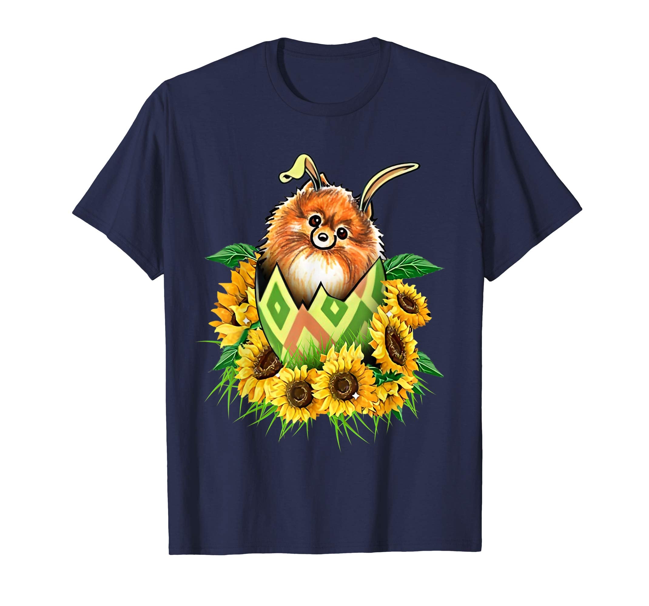 pomeranian sunflower easter shirt