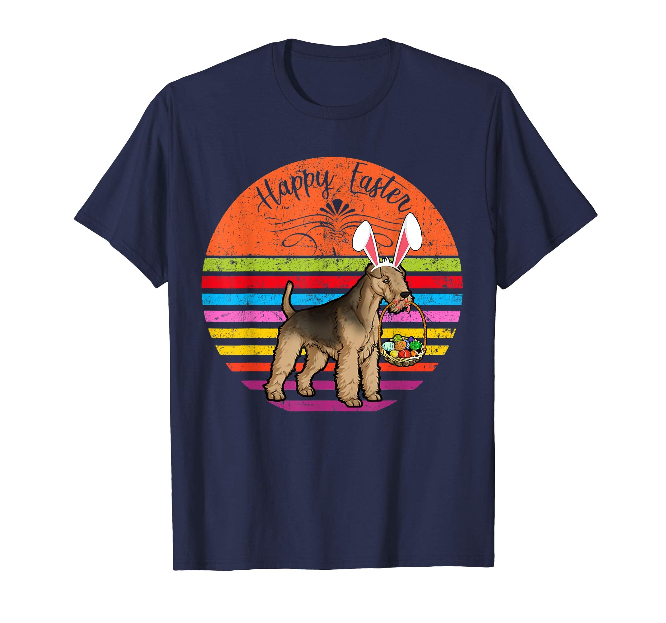 Cute Lakeland Dog With Bunny Hat Happy Easter Eggs T Shirt