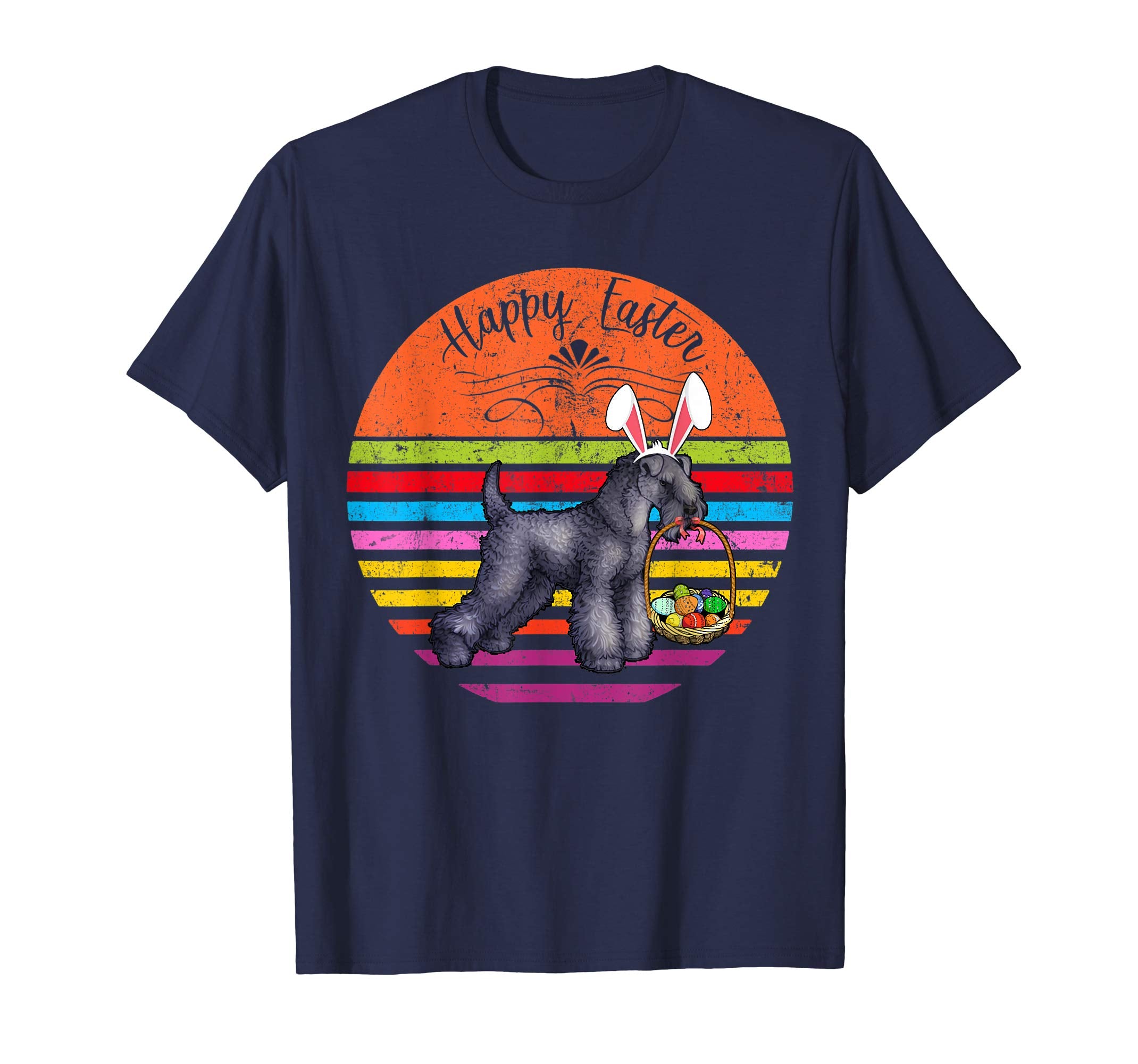 Vintage Kerry Blue Terrier Dog Easter Eggs Basket T Shirt