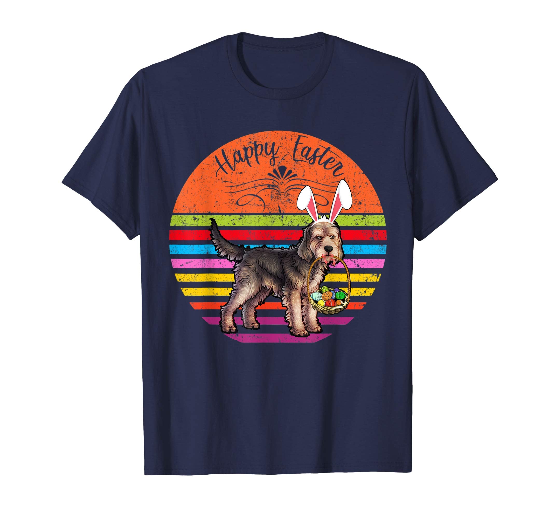 Vintage Otterhound Dog Easter Eggs Basket T Shirt