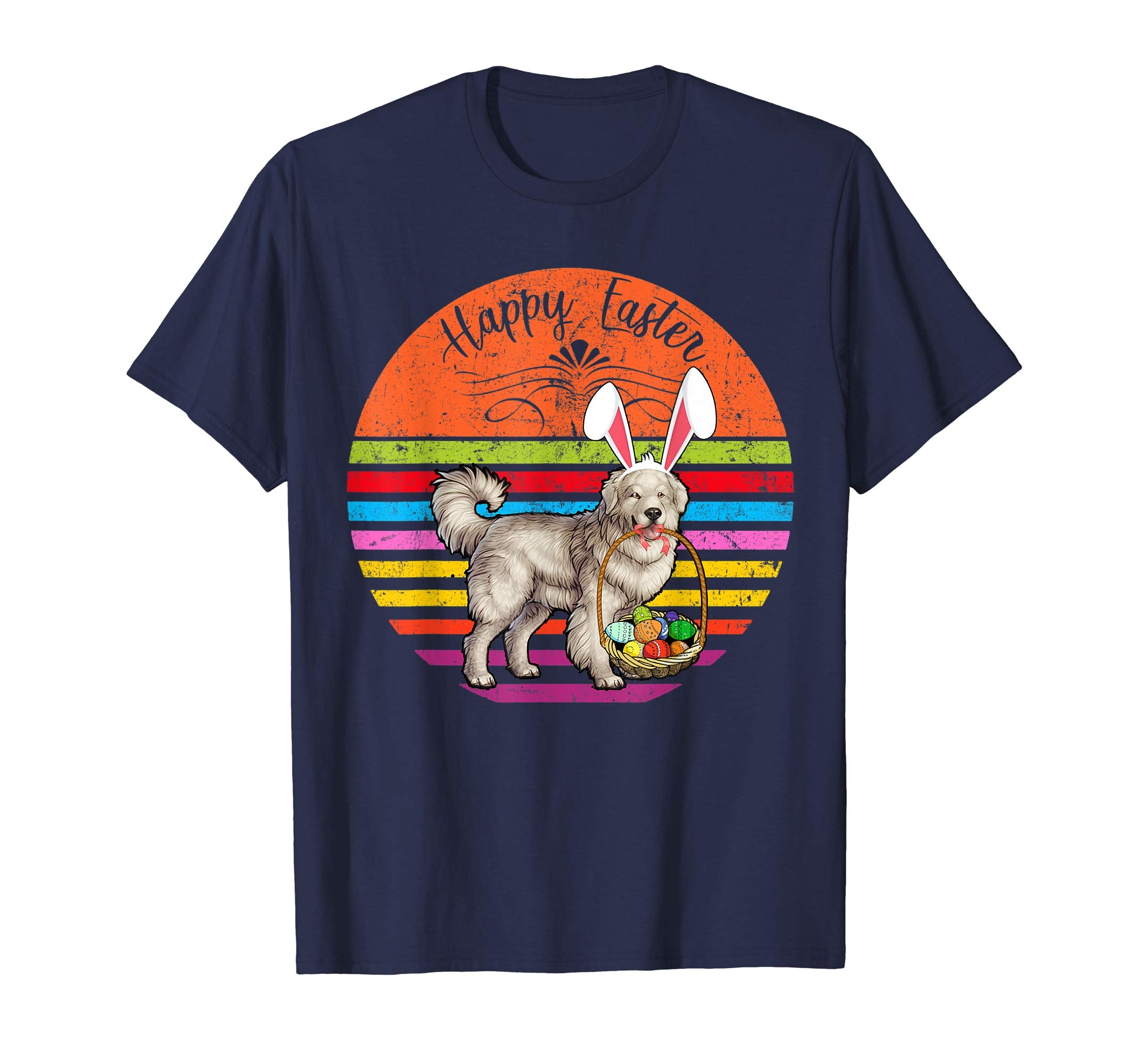 Vintage Polish Tatra Sheepdog Dog Easter Eggs Basket T Shirt