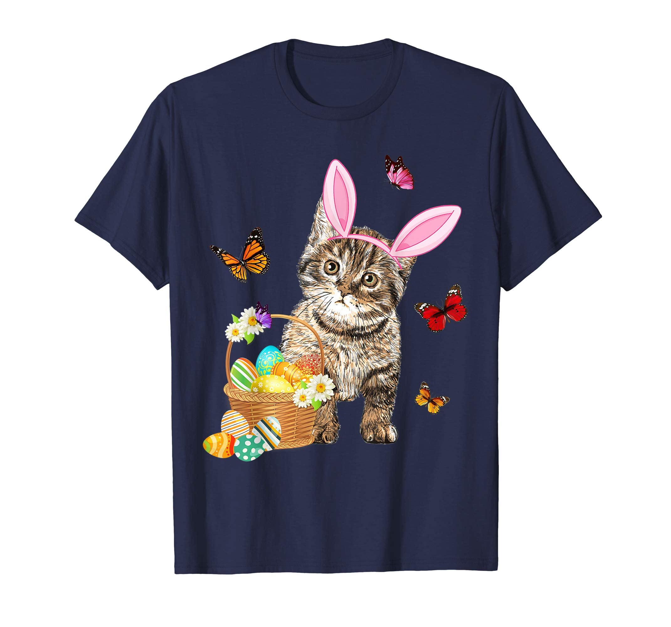 Cat Bunny Hat Rabbit Easter Eggs Shirt Happy Ea