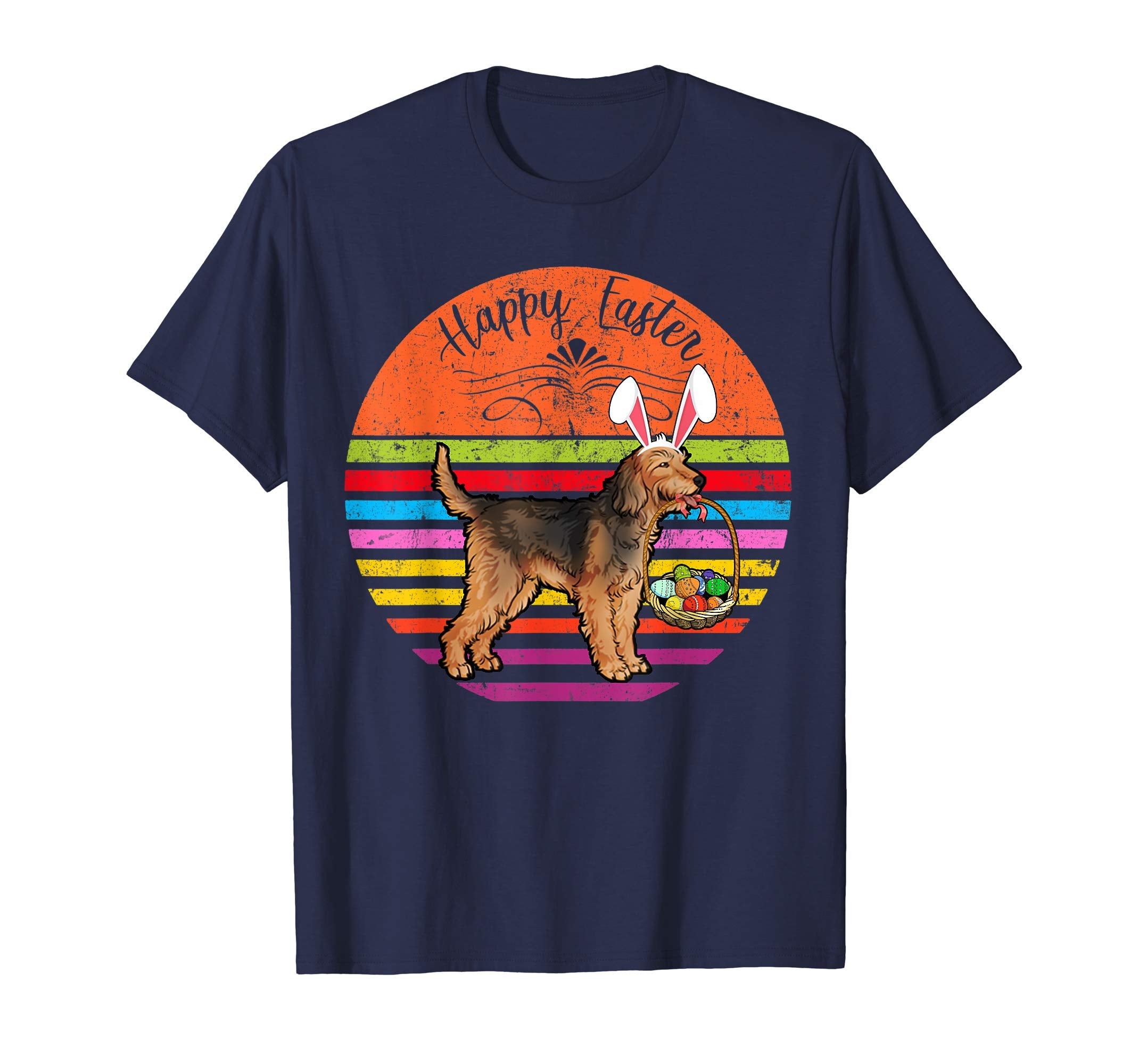 Cute Otterhound Dog With Bunny Hat Happy Easter Eggs T Shirt