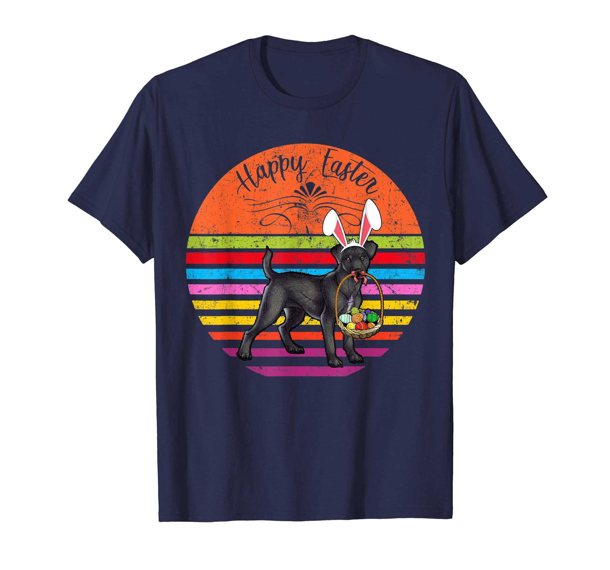 Vintage Patterdale Terrier Dog Easter Eggs Basket T Shirt