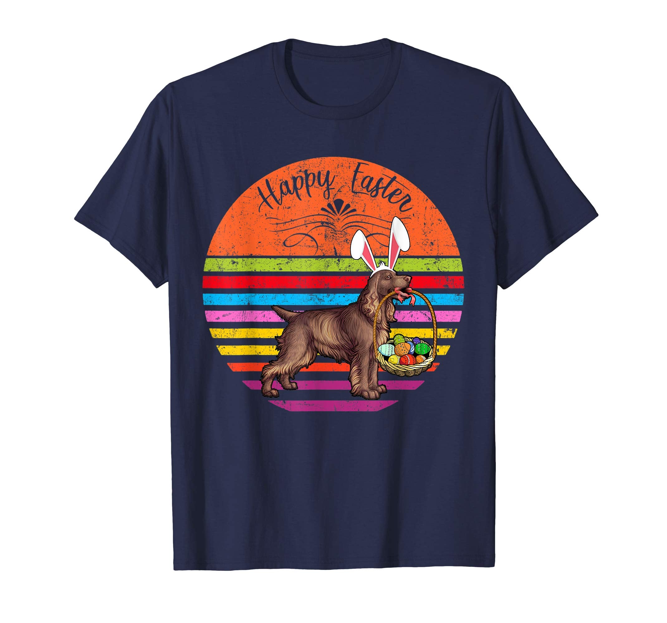 Vintage Field Spaniel Dog Easter Eggs Basket T Shirt