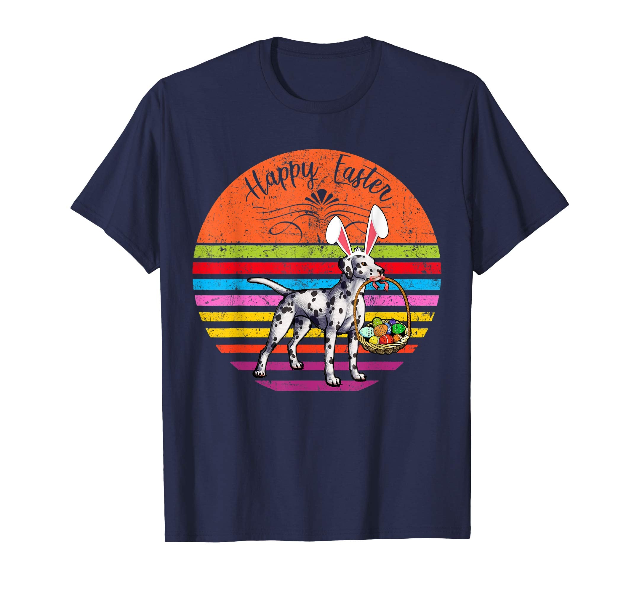 Vintage Dalmatian Dog Easter Eggs Basket T Shirt