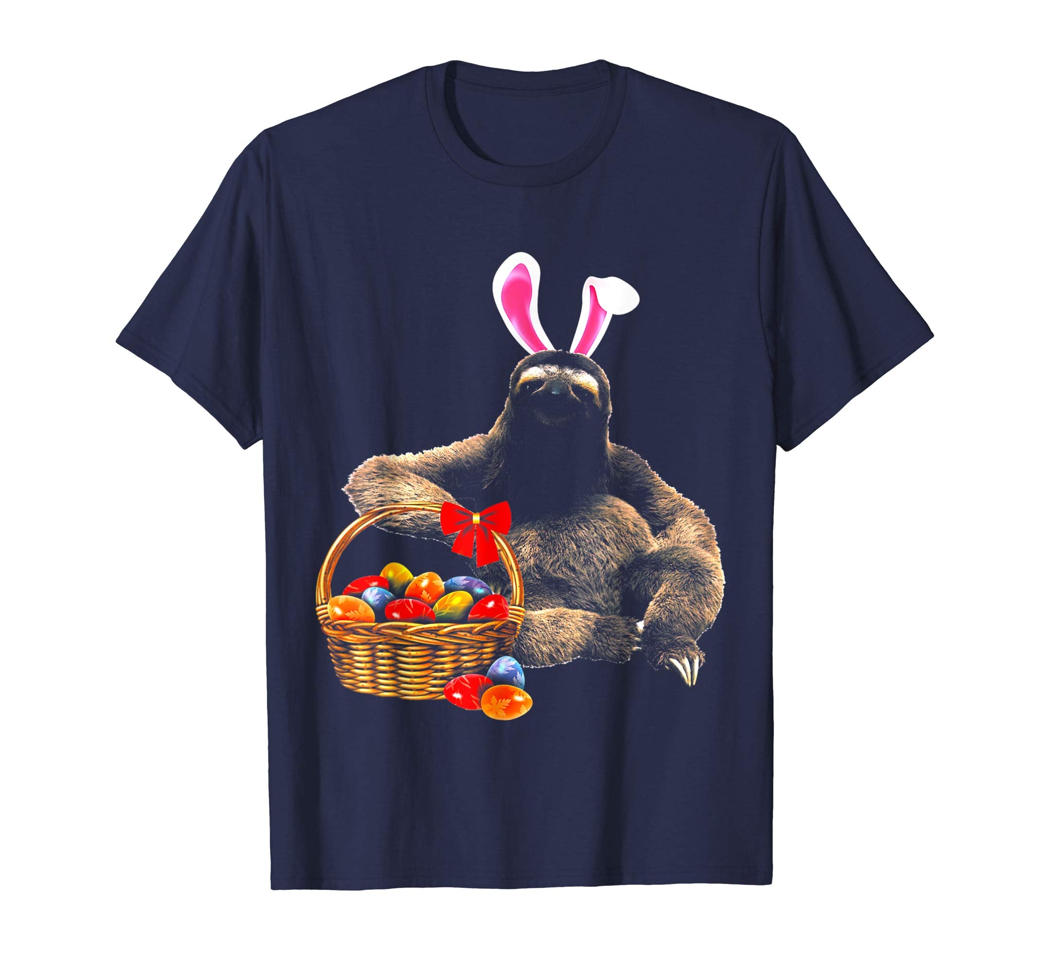 Easter Sloth Shirt Funny Sloth With Bunny Ears and Eggs