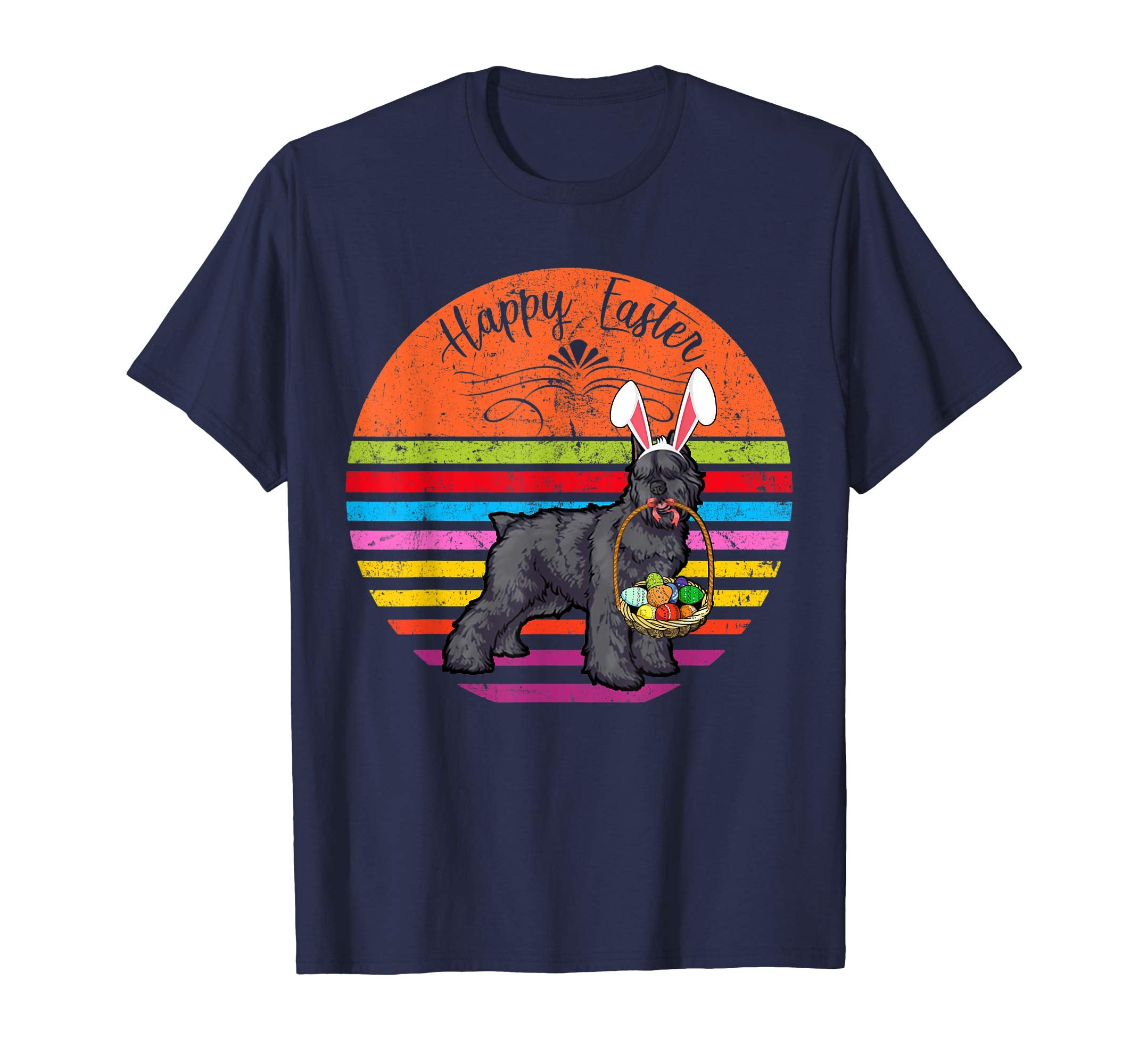 Cute Bouvier Des Flandres Dog With Bunny Hat Easter T Shirt
