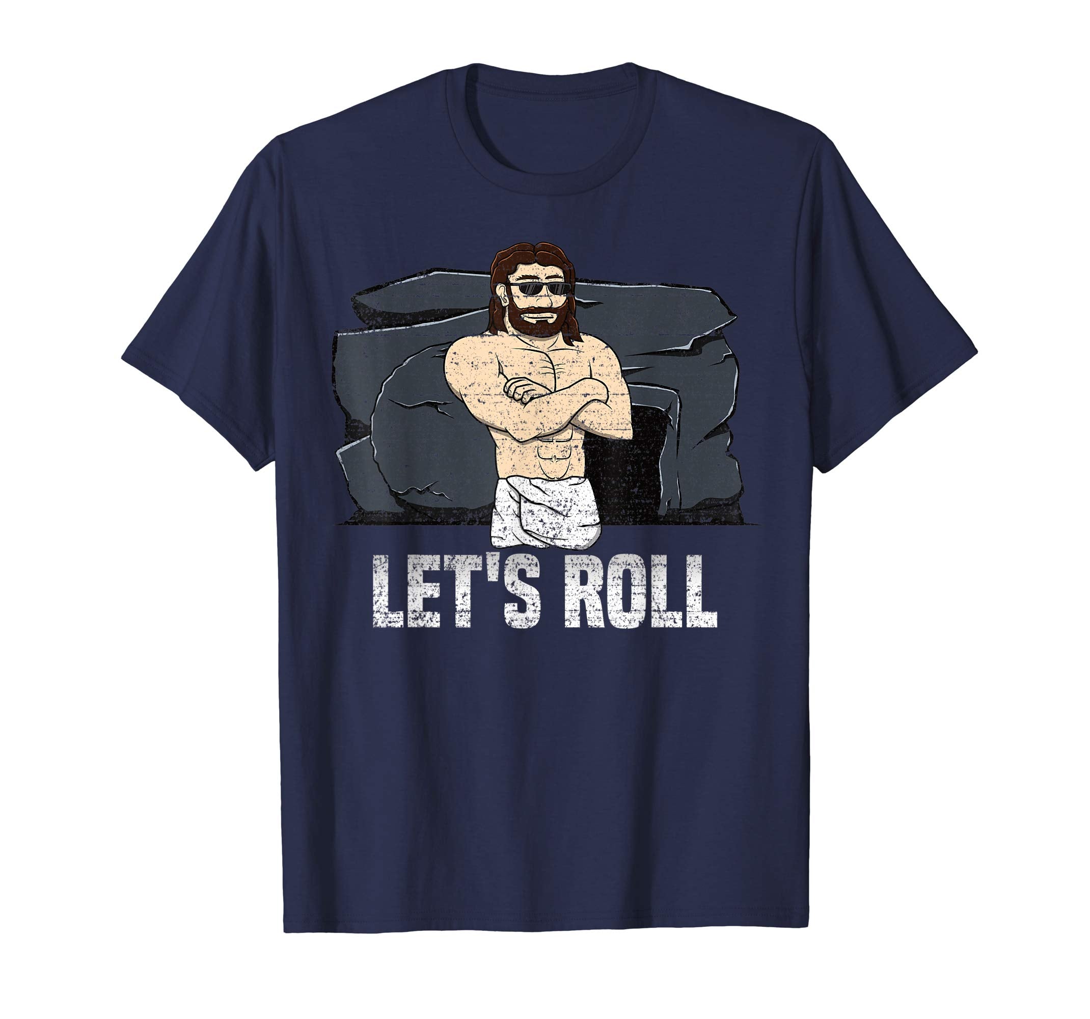 Easter Jesus T Shirt Resurrection Stone Rolling Let's Roll