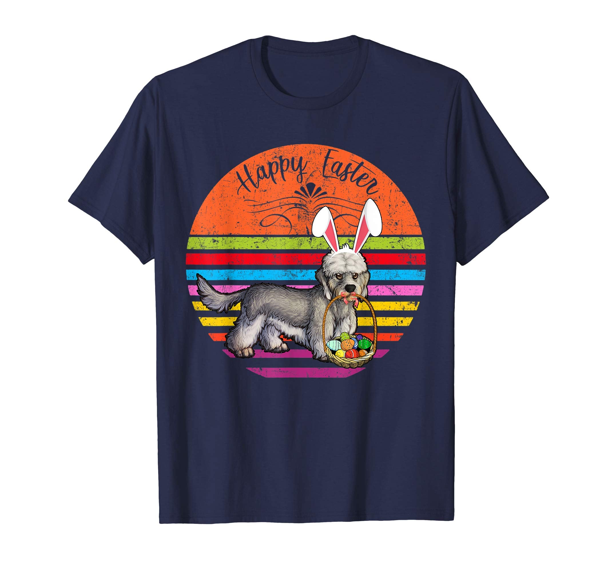 Vintage Dandi Dinmont Terrier Dog Easter Eggs Basket T Shirt