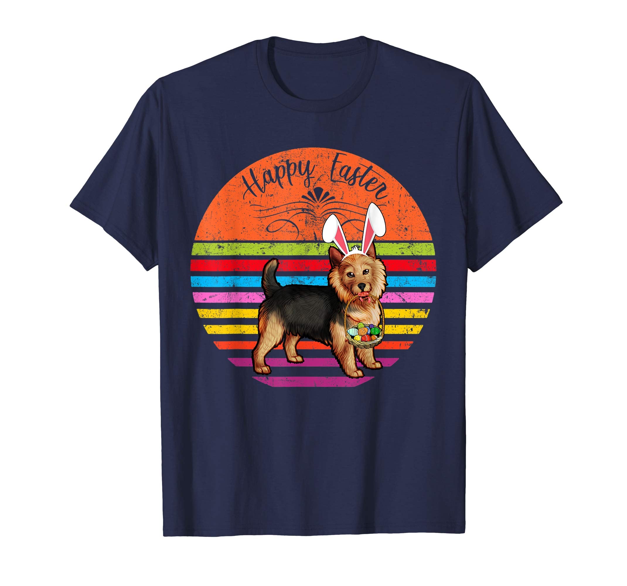 Vintage Australian Terrier Dog Easter Eggs Basket T Shirt
