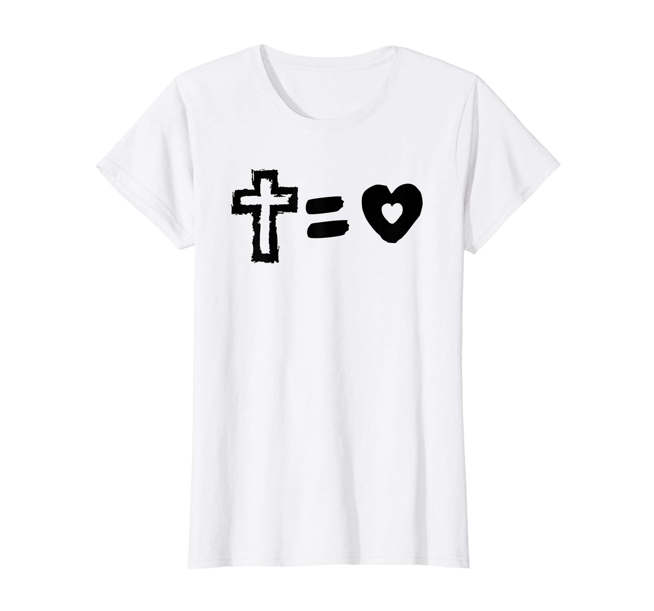 Cross Equals Love Heart Funny Jesus Christian Easter T Shirt