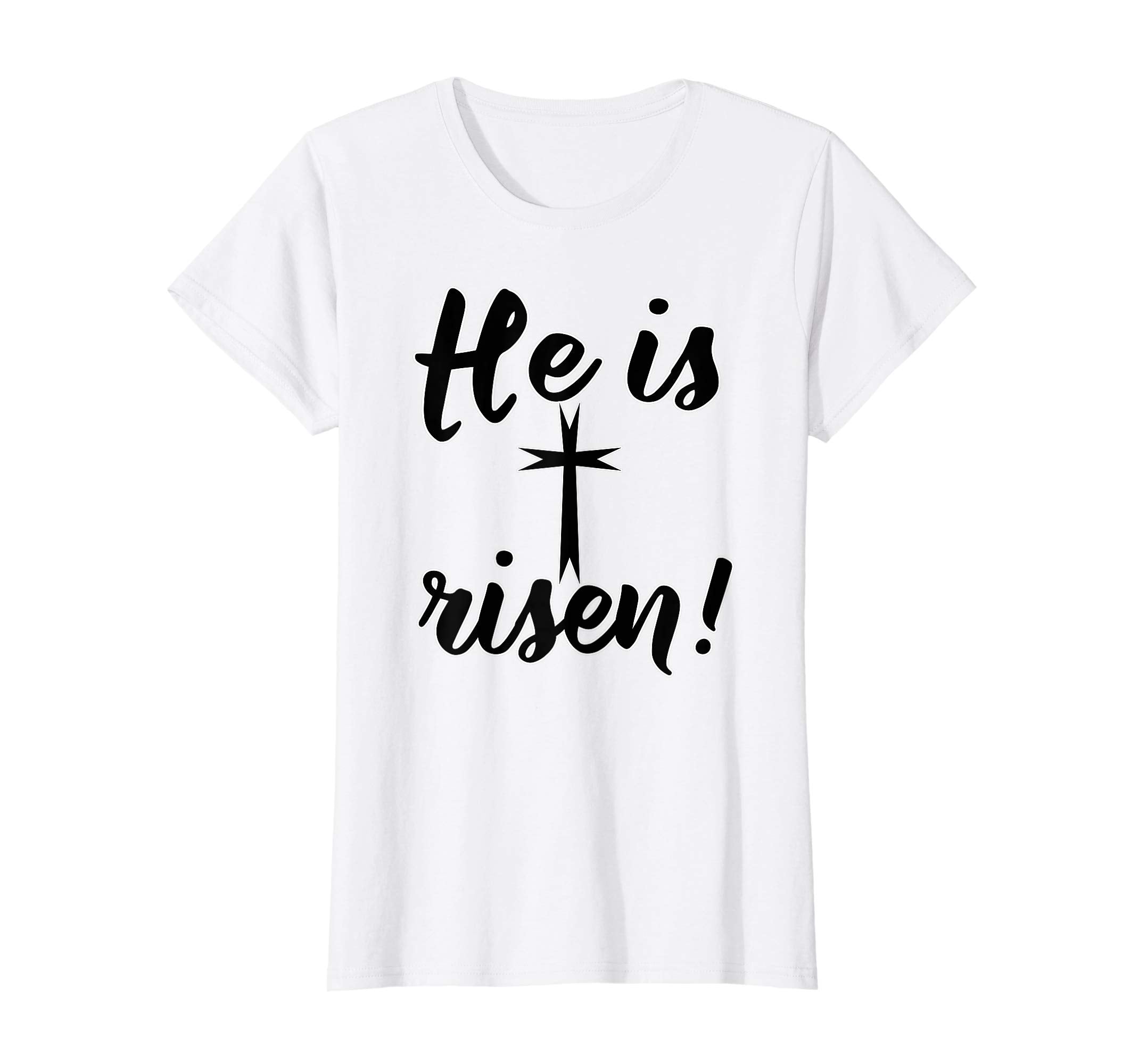 HE IS RISEN Easter T-shirt with Floral Detail