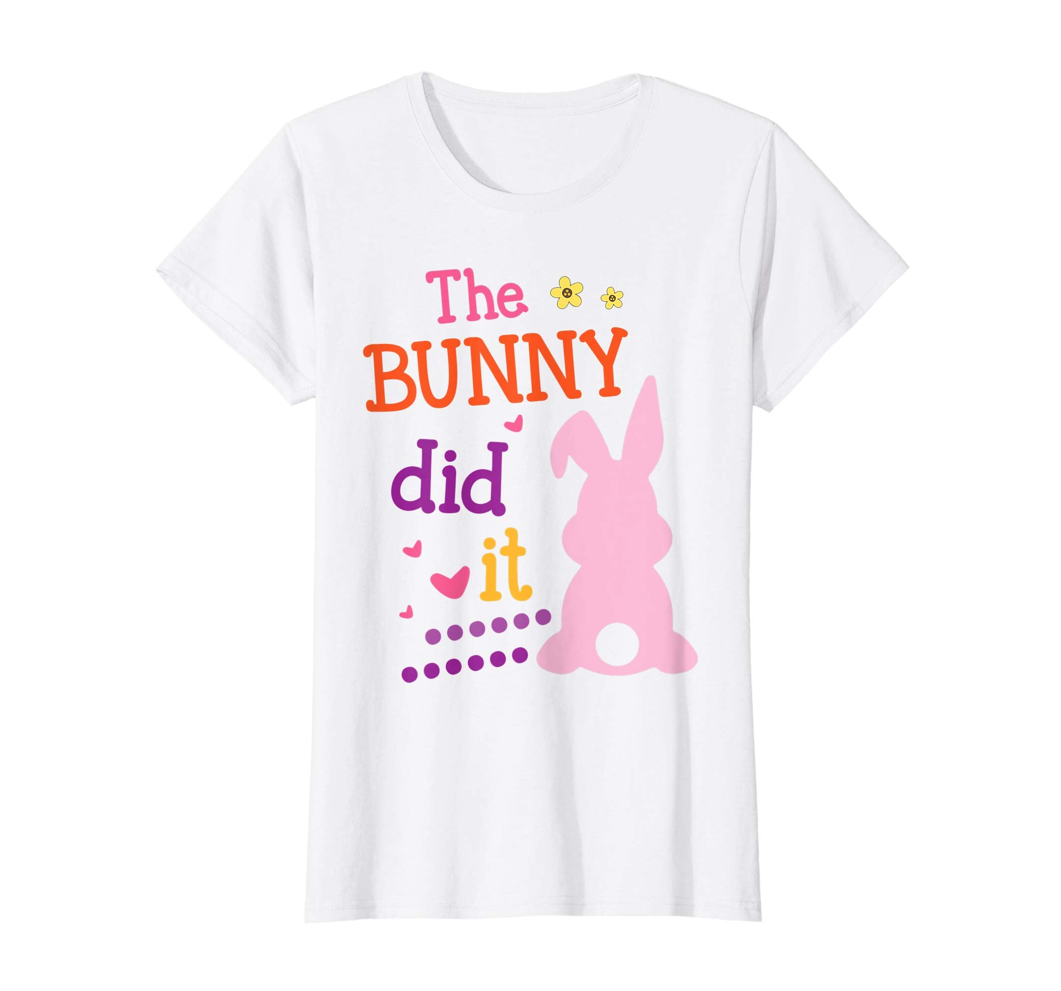 Heart Flower Bunny Face Happy Easter Shirt The Bunny Did It