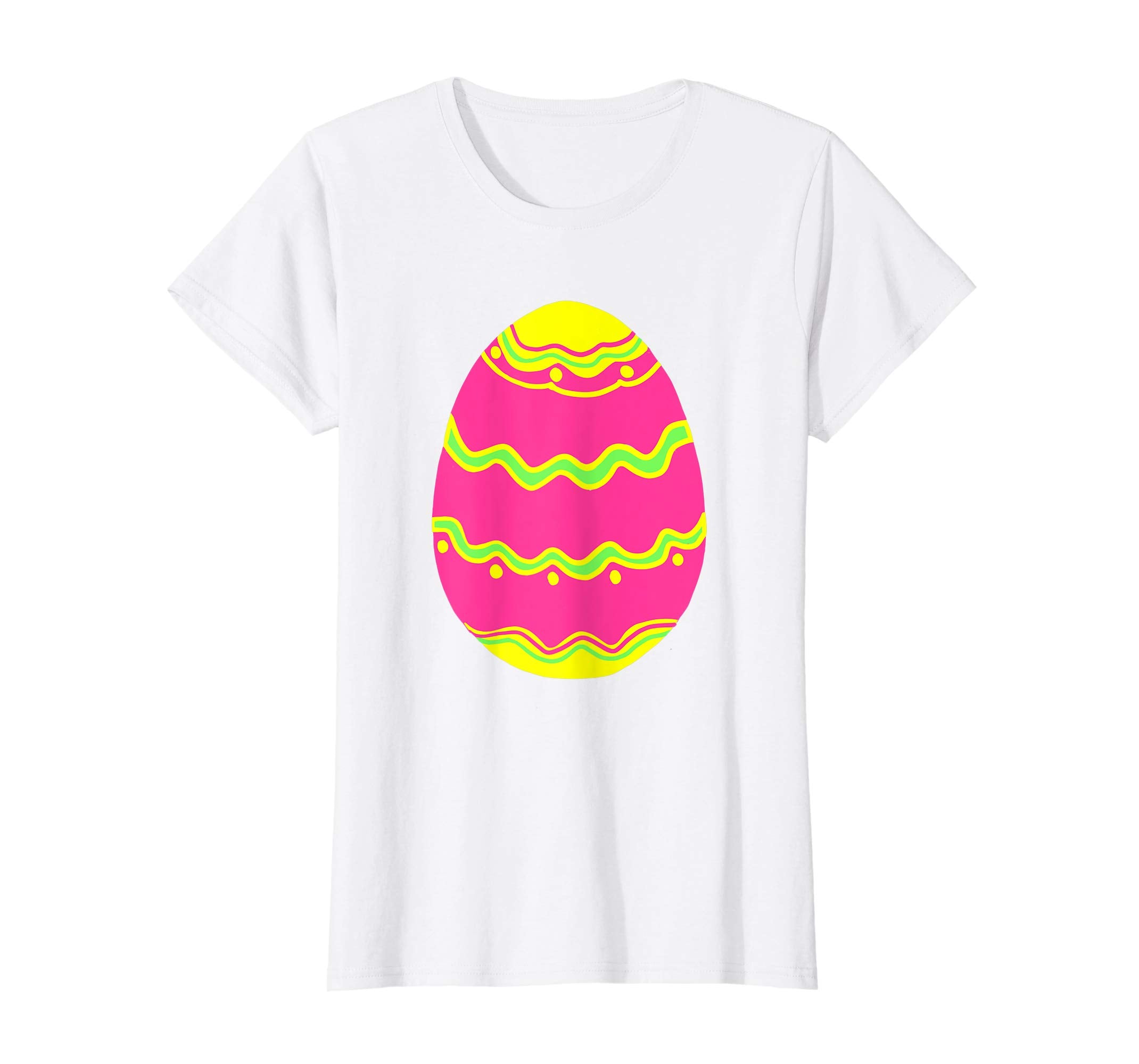Easter bunny pink and yellow egg tshirt