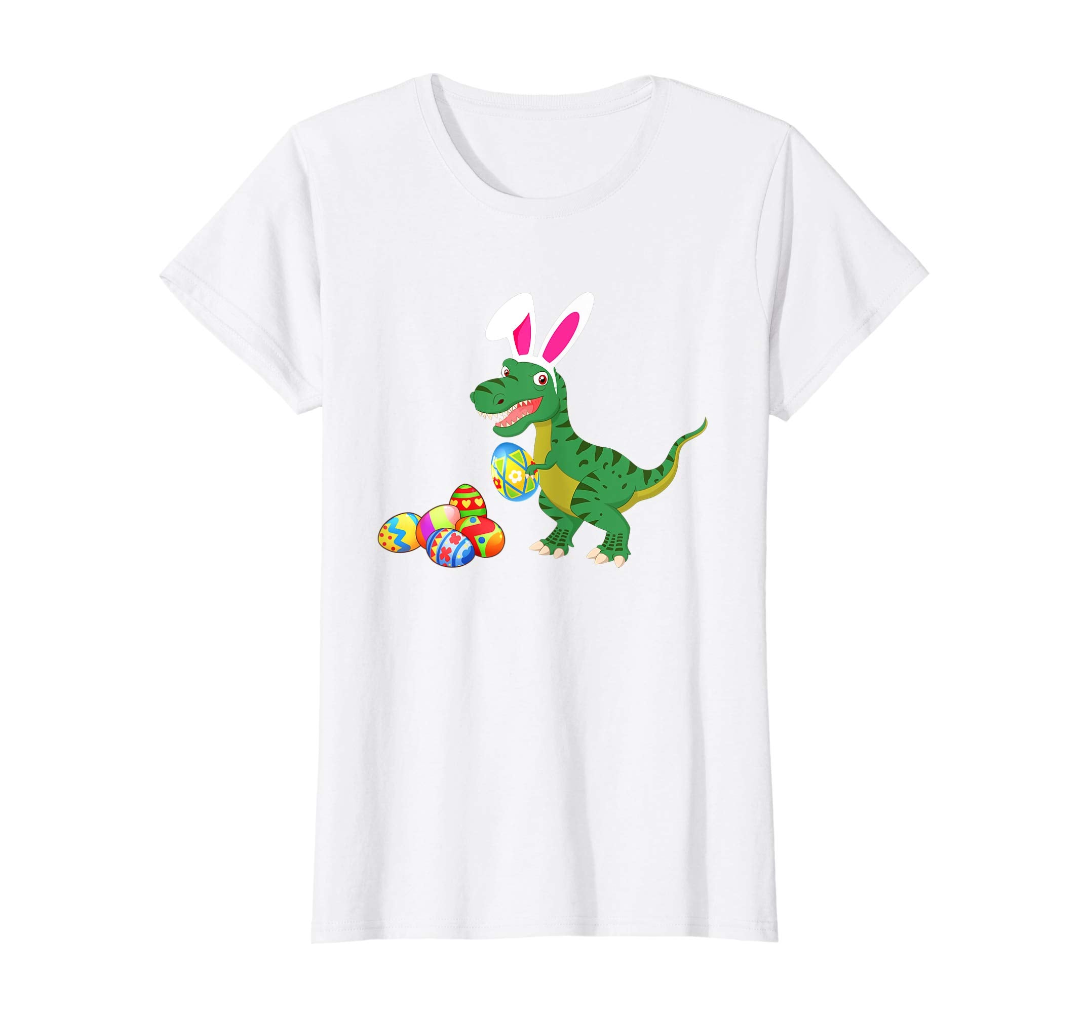 Funny Dinosaur T-rex Bunny with Eggs Easter T shirt