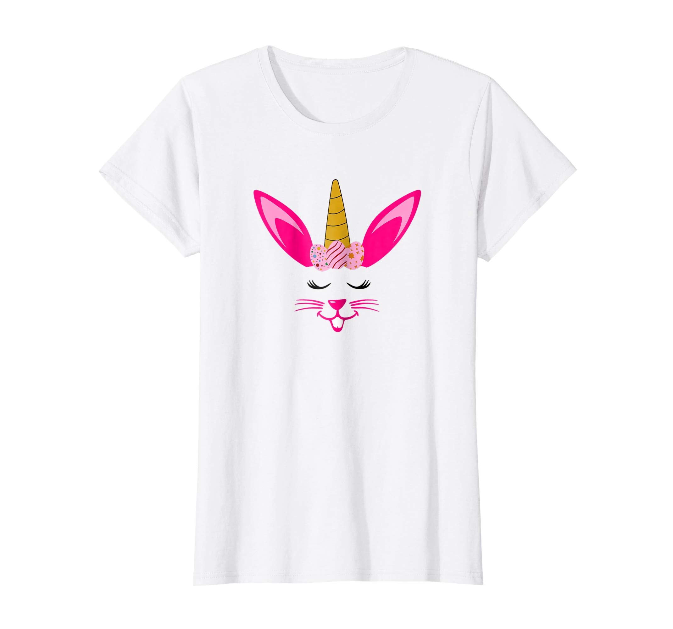 Easter Eggs Unicorn Crown Eyelashes Bunny Rabbit Face Shirt