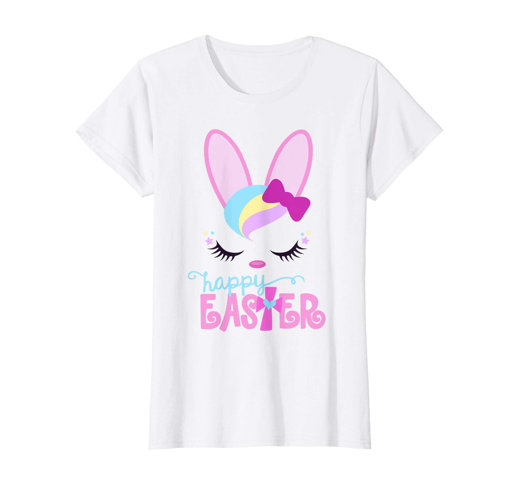 HAPPY EASTER Bunny Face Shirt Girls Kid Toddler Love Bunnies