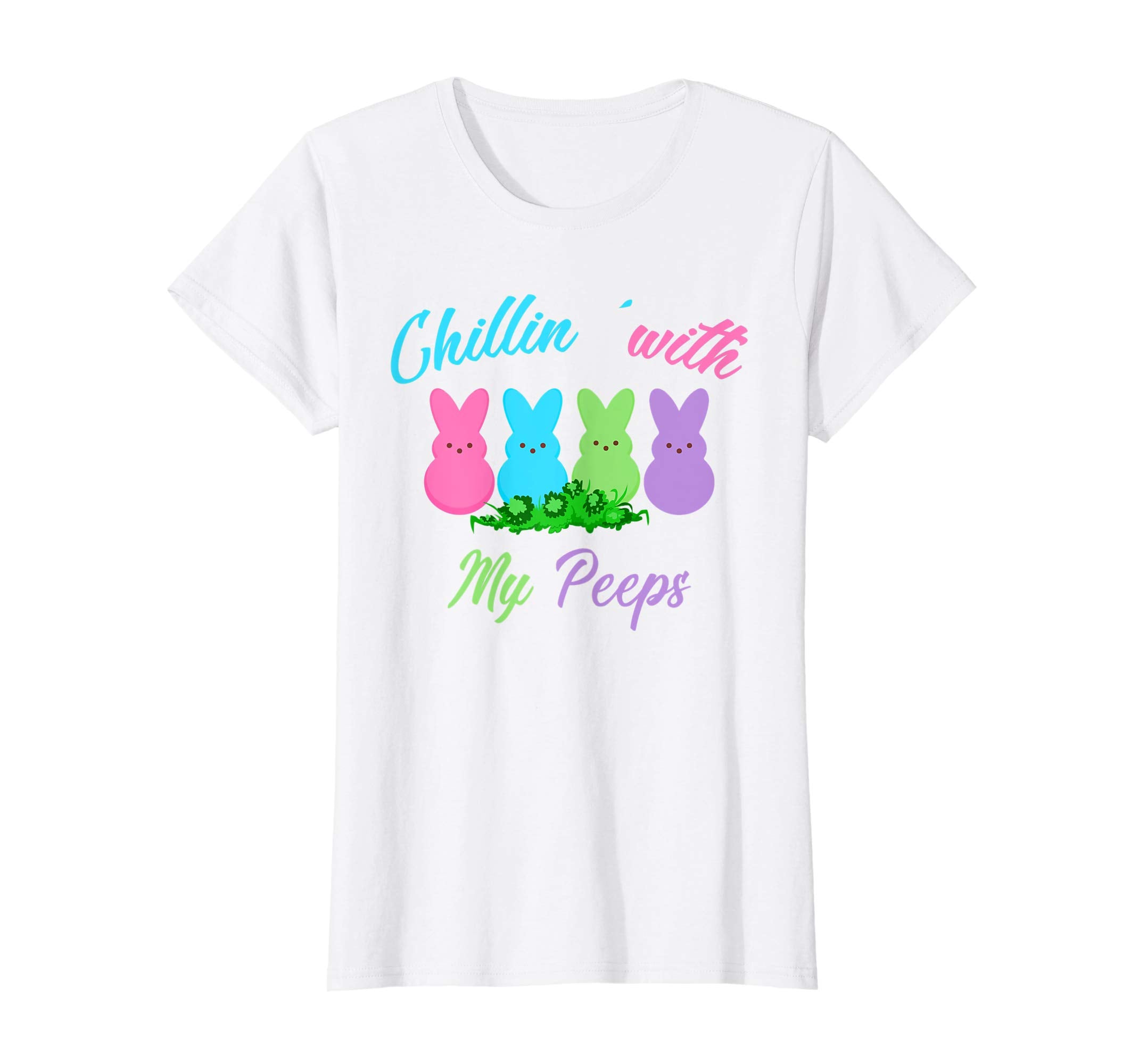 Funny Chillin' With My Peeps Easter Bunny Gift T-Shirt