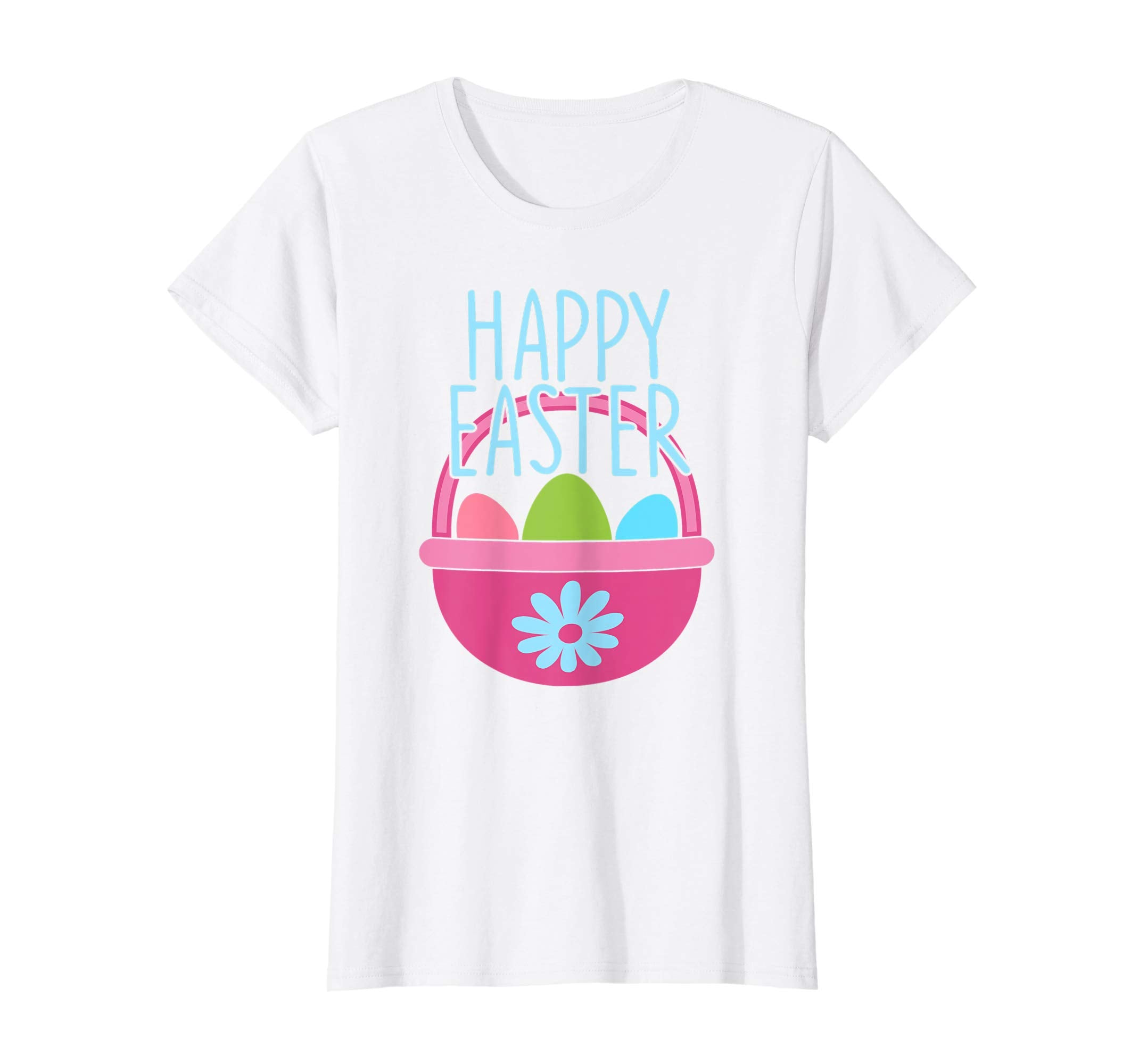 HAPPY EASTER Egg Basket Shirt Girls Kids Toddlers Women Gift