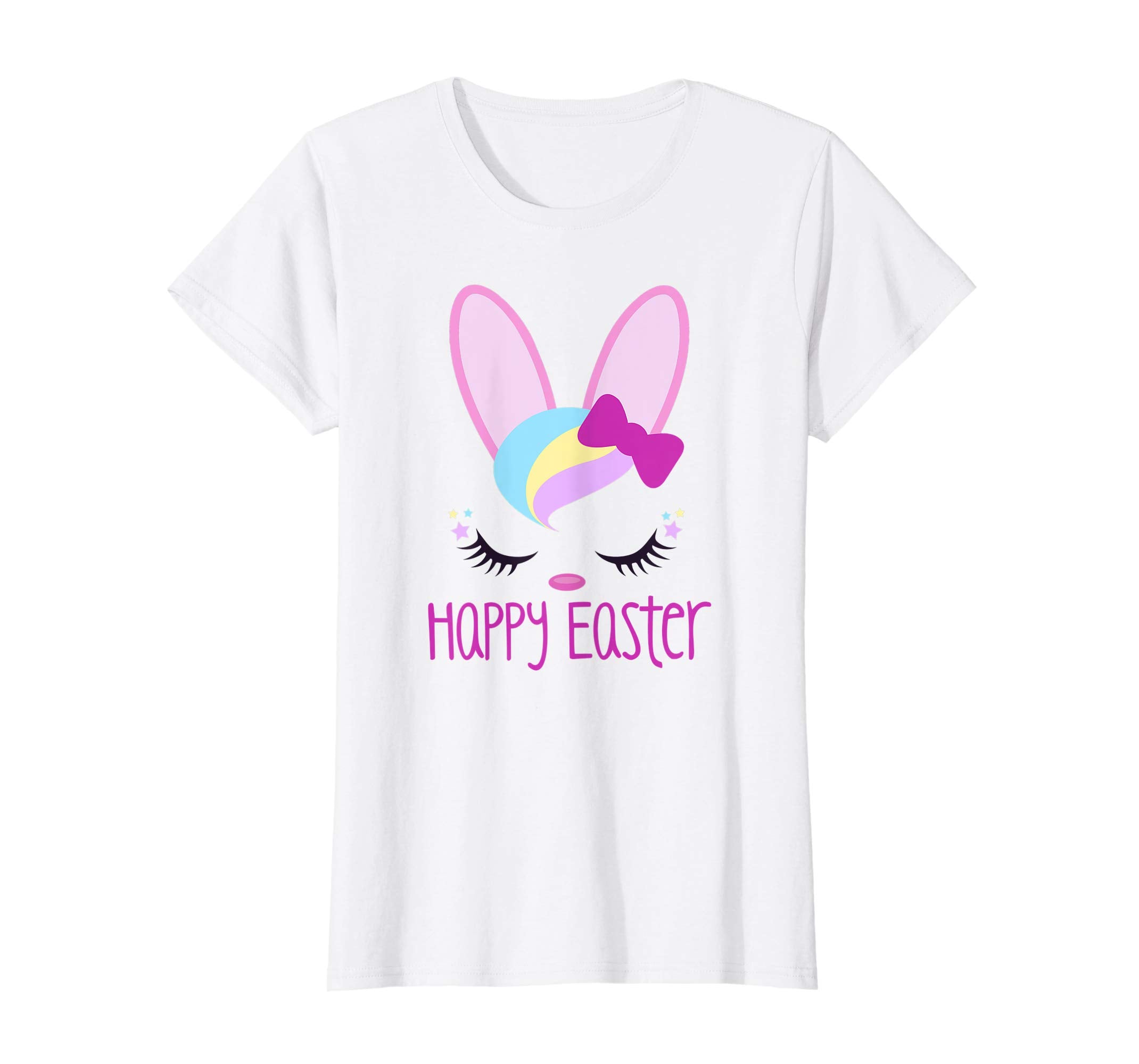 HAPPY EASTER Bunny Face Shirt Girls Kid Toddler Love Bunnies