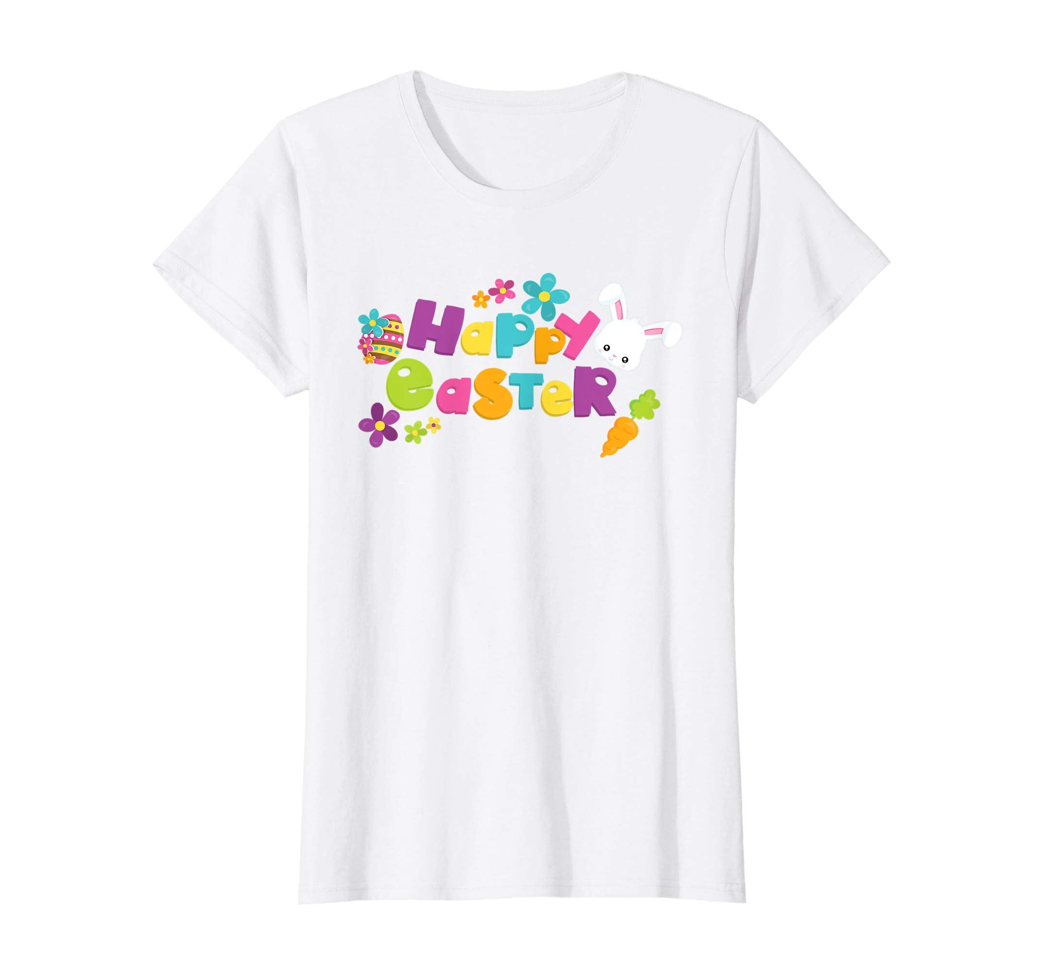 Happy Easter T-Shirt Cute Bunny Flower Carrots TShirt
