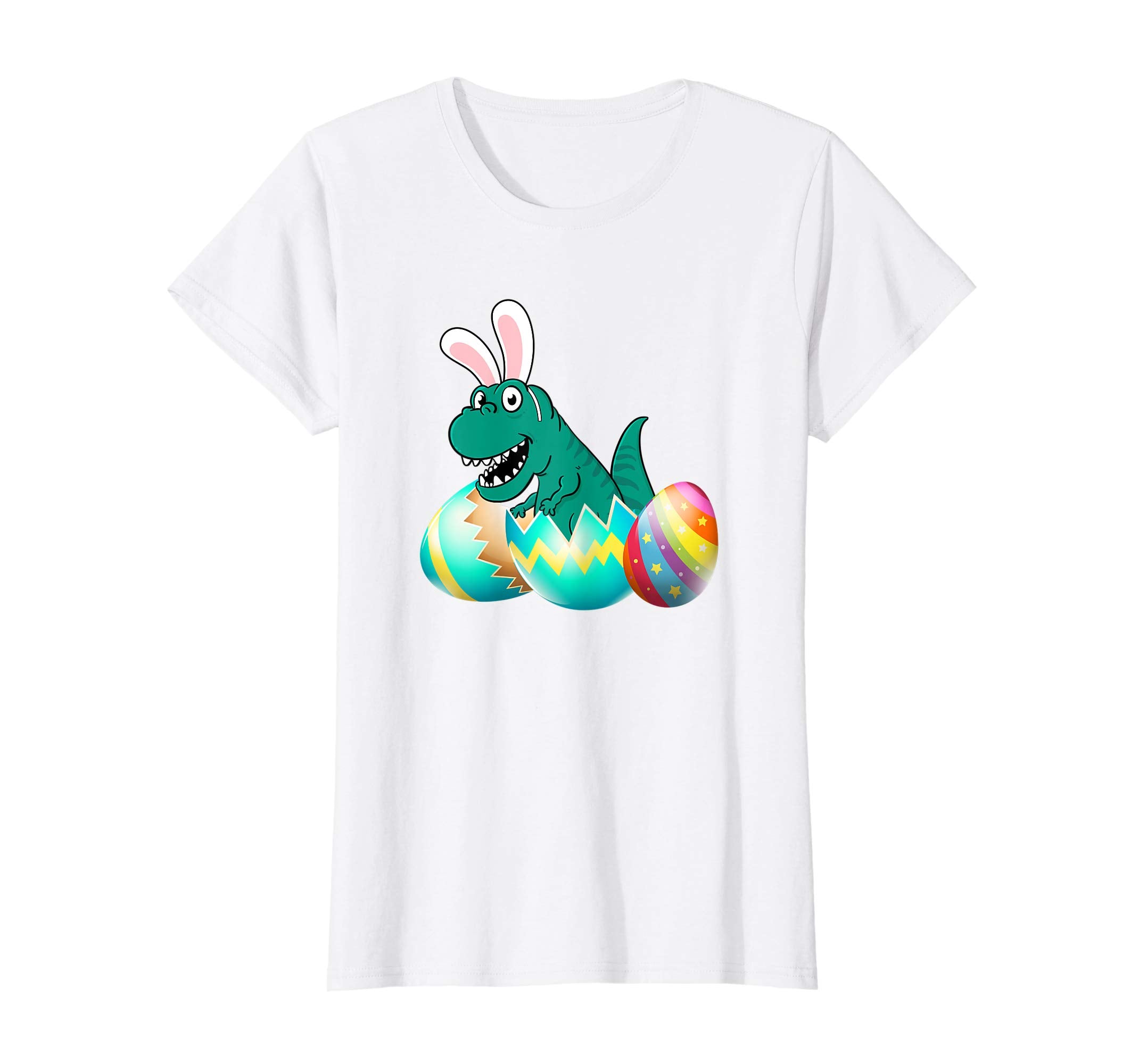 Happy Easter T Rex Dinosaur Easter Bunny Egg Shirt Kids