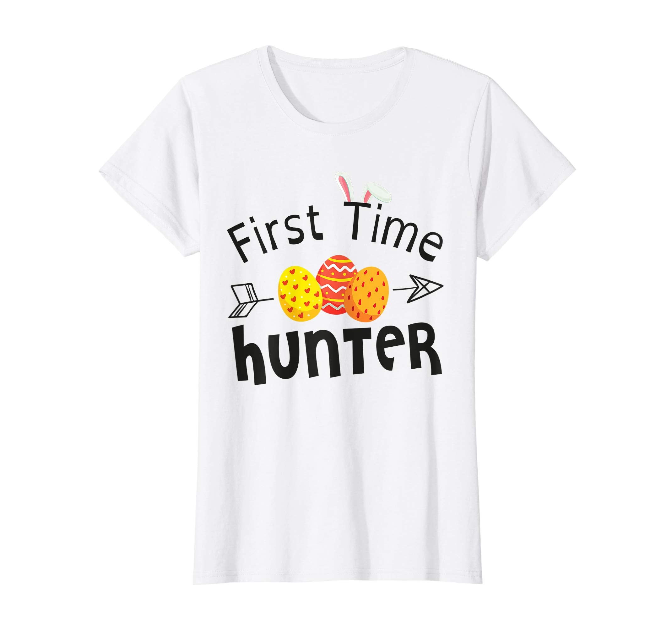 Bunny Face Arrow And Easter Eggs Shirt First Time Hunter