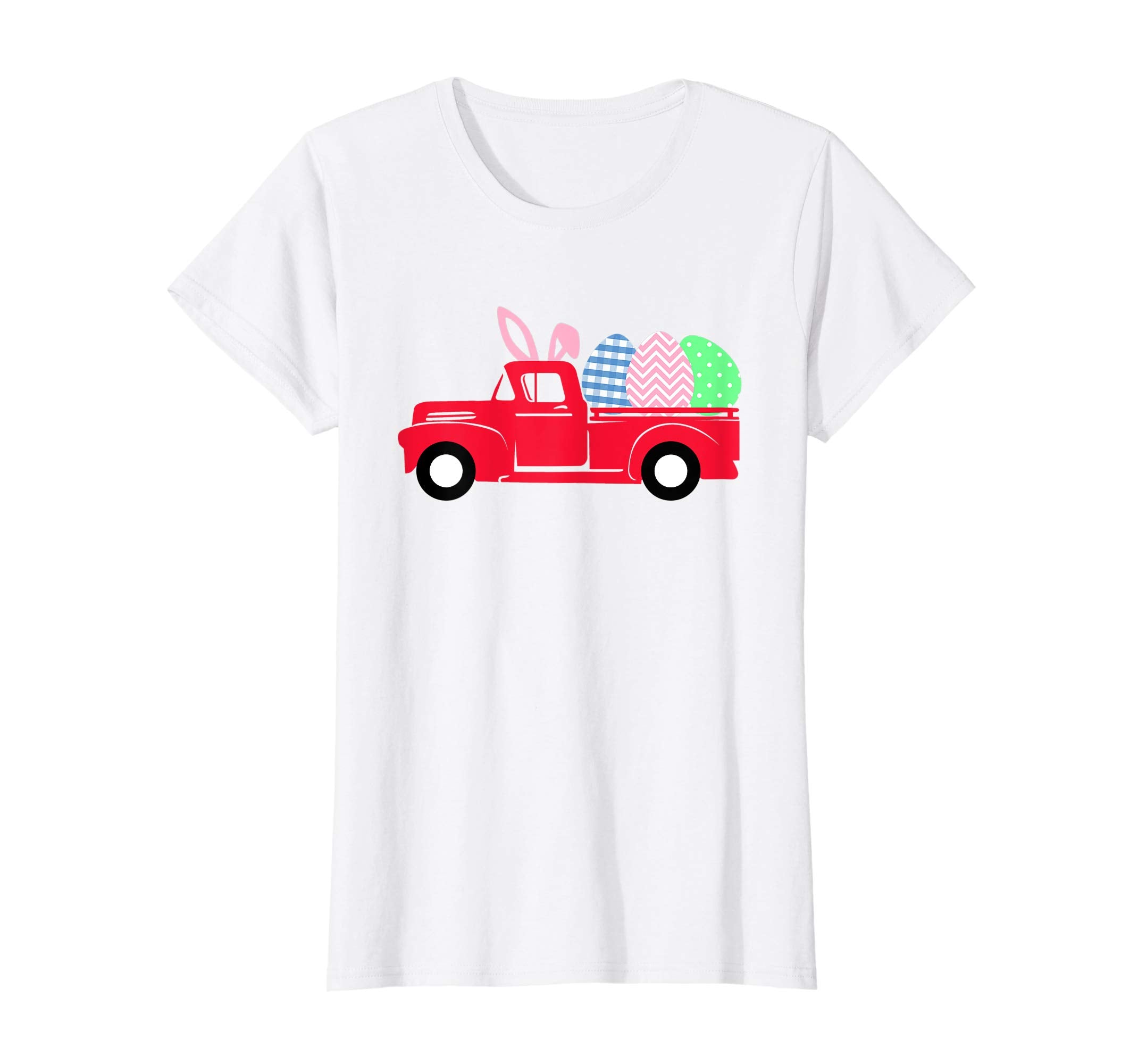 Red Old Truck Easter Bunny Ear Headband Shirt Babies Adult