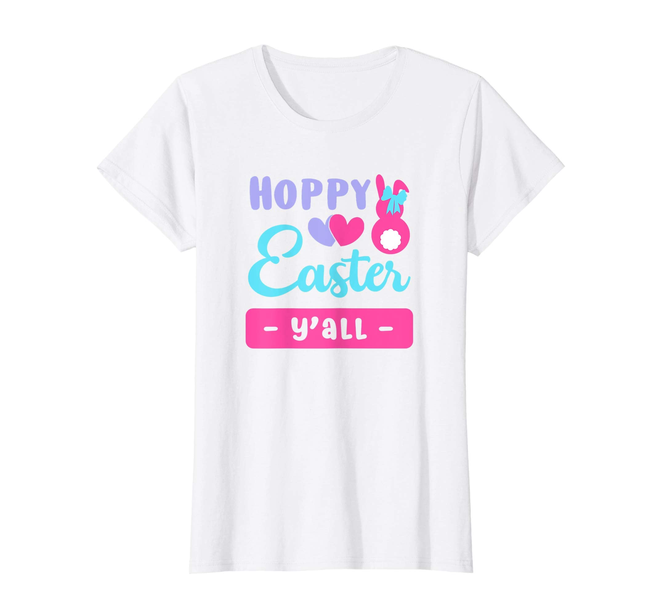 Easter Shirt Cute Hoppy Y'all Cute Bunny Egg Hunt Tshirt