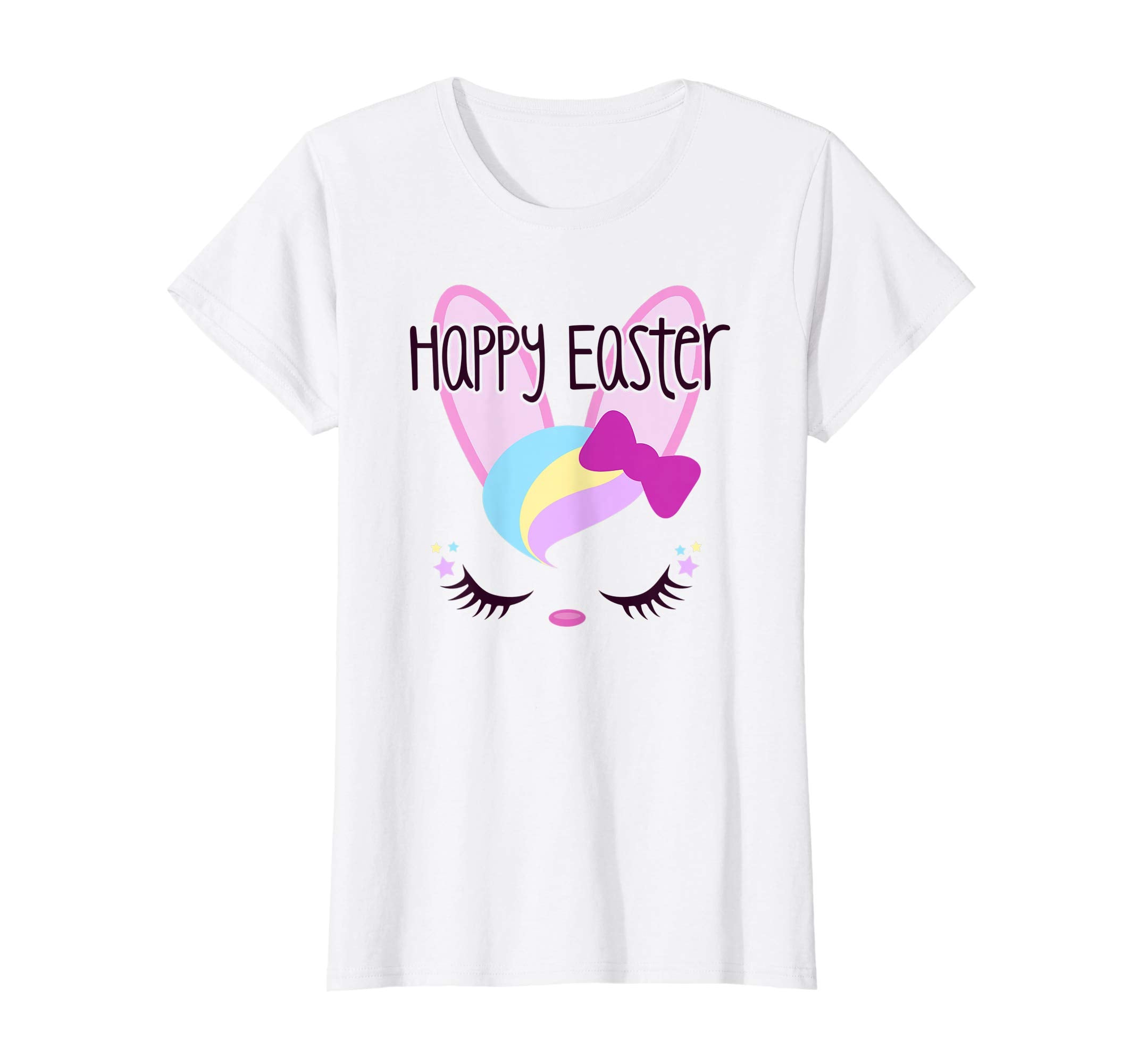 HAPPY EASTER Bunny Face Shirt Girls Kid Toddler Love Bunnies