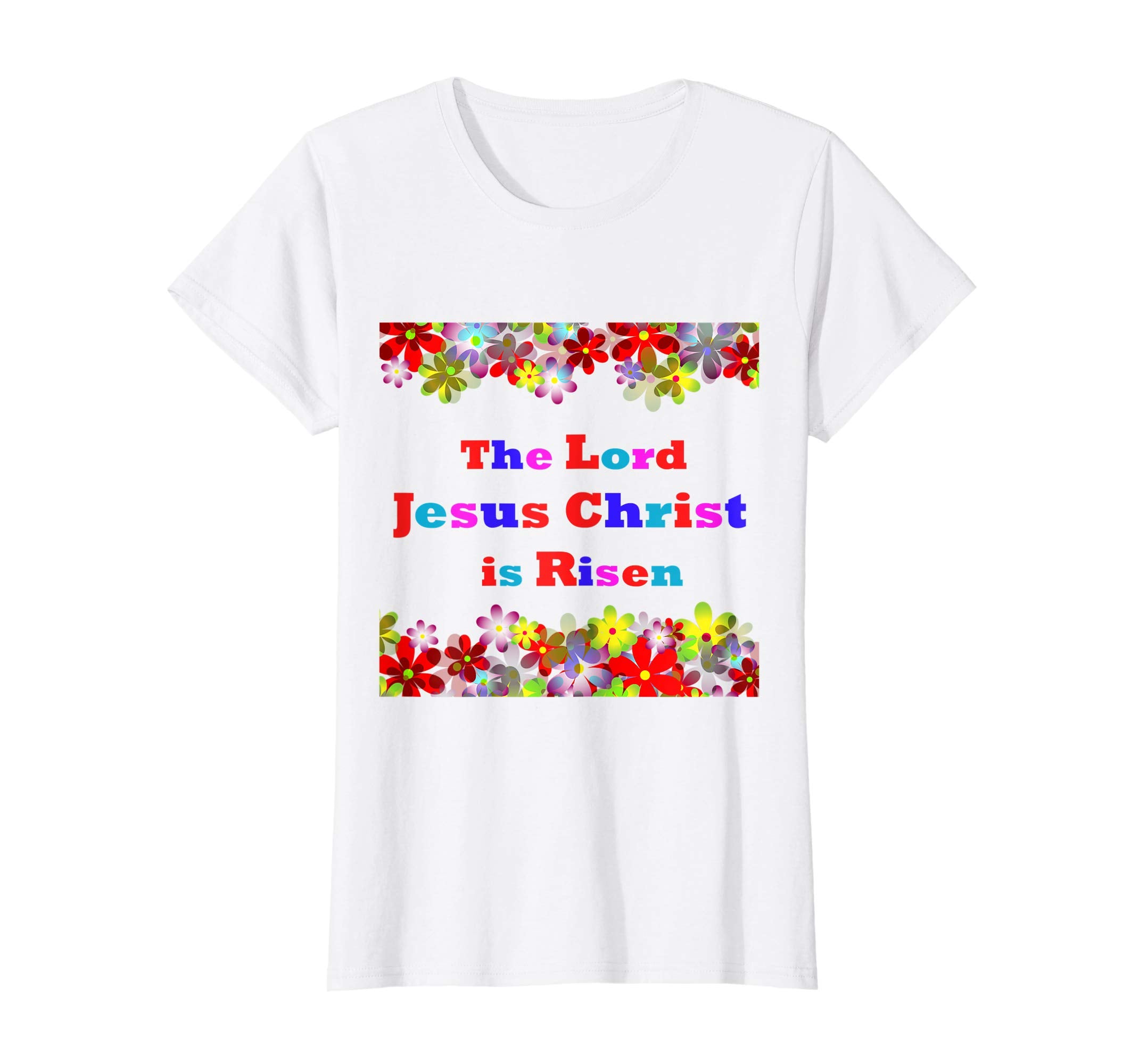 Jesus Christ He is Risen Floral Pretty Easter Tshirt
