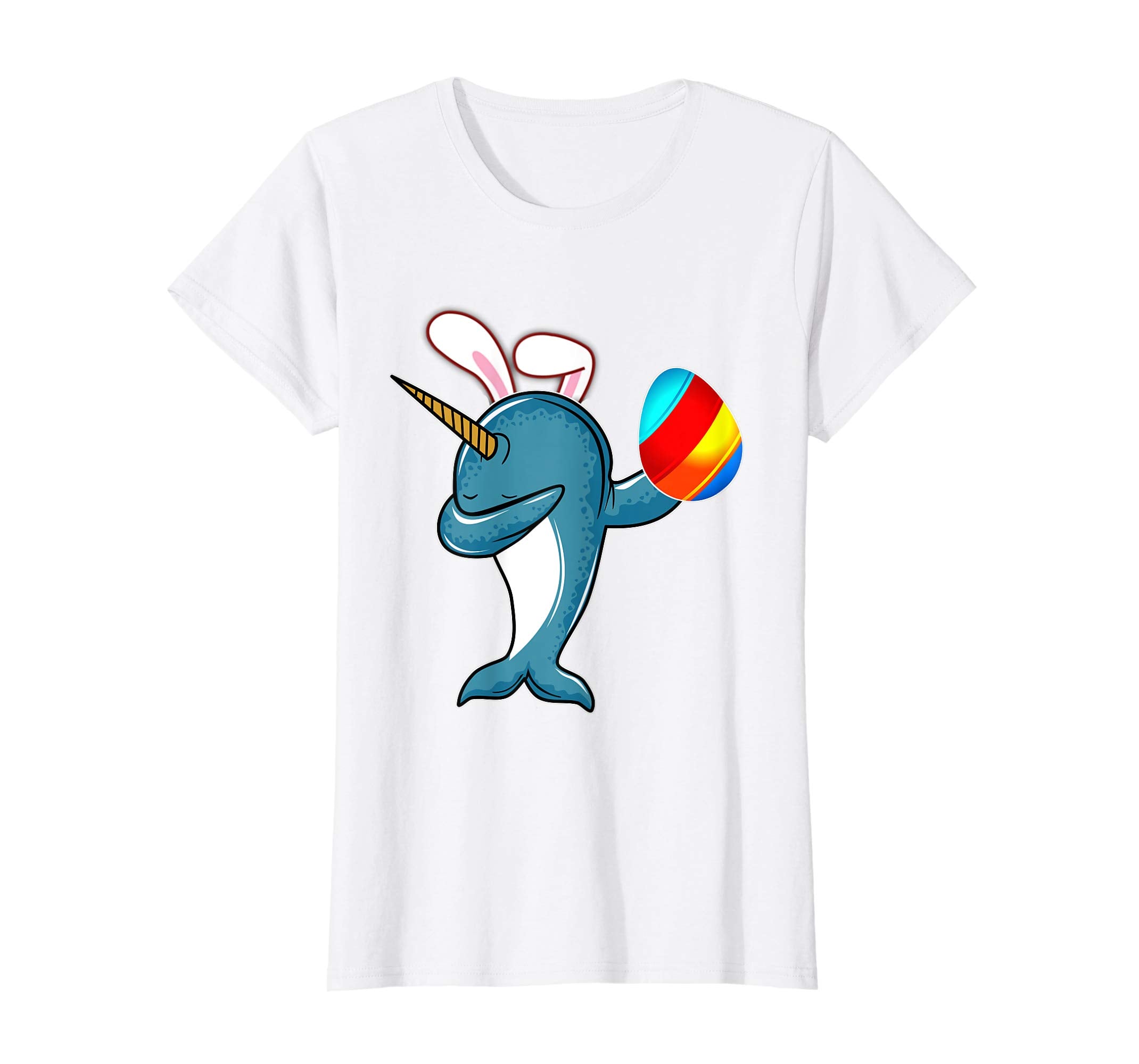 Easter Bunny Dabbing Narwhal Unicorn Tshirt Egg Ears Gift